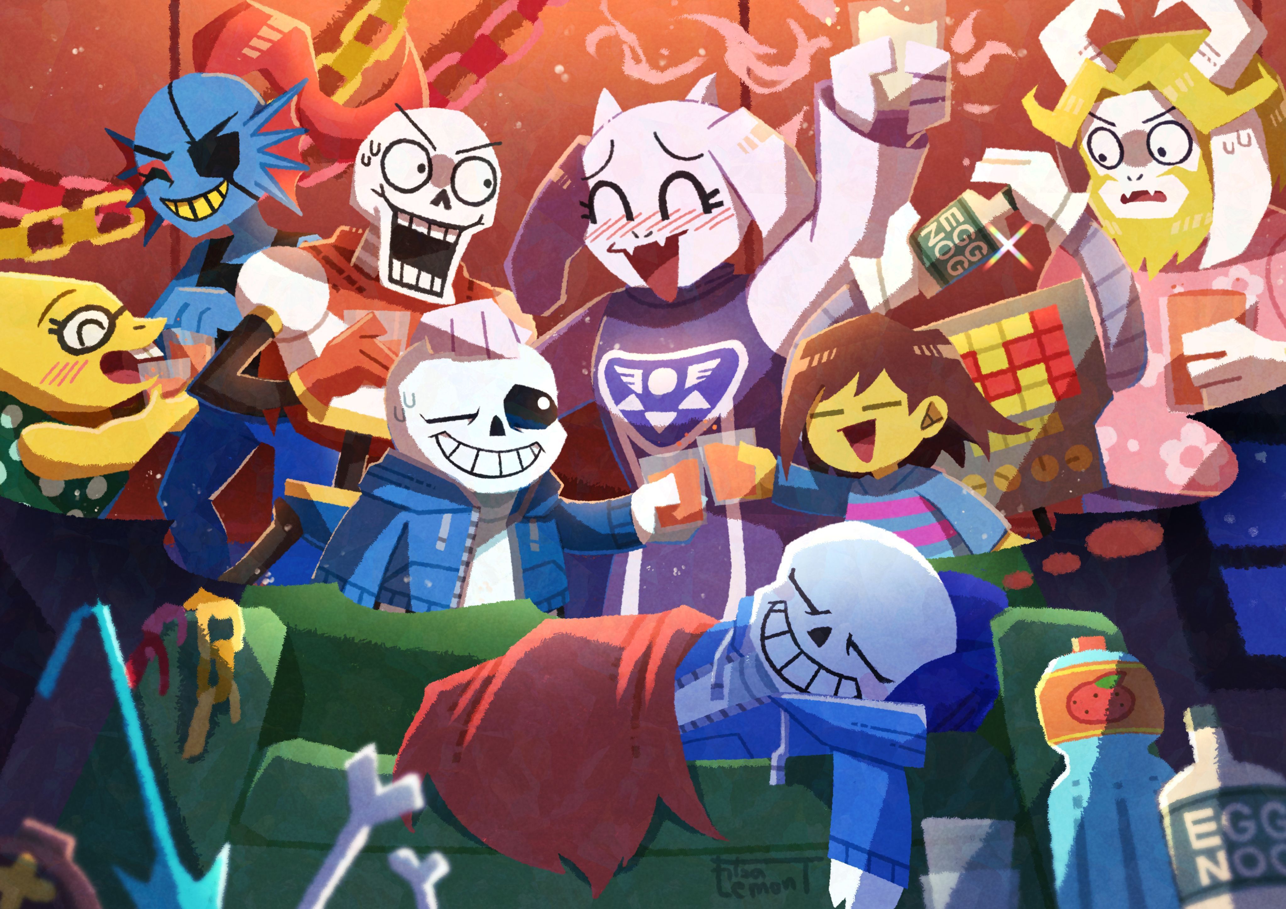 4093x2894 Ultimate Undertale Heroes 4K Ultra HD Wallpaper by 綿野レモンTx2894