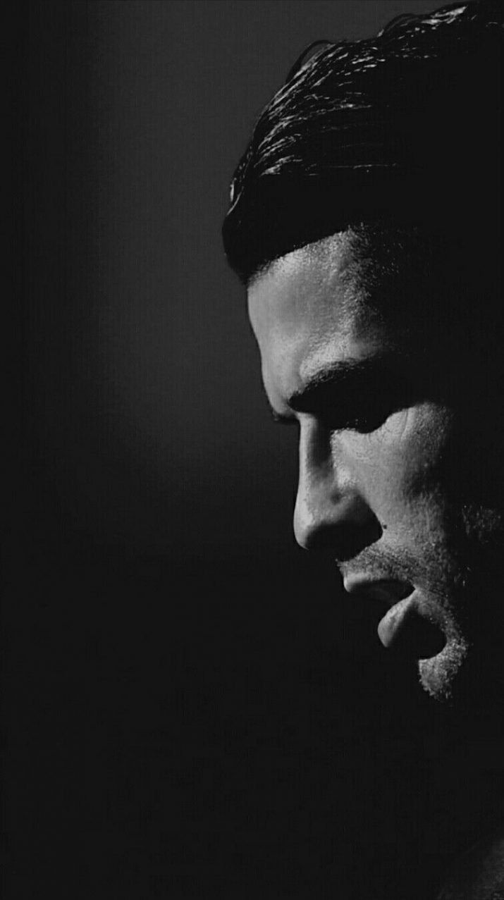 715x1277 Cristiano ronaldo black and white face Wallpaper Download