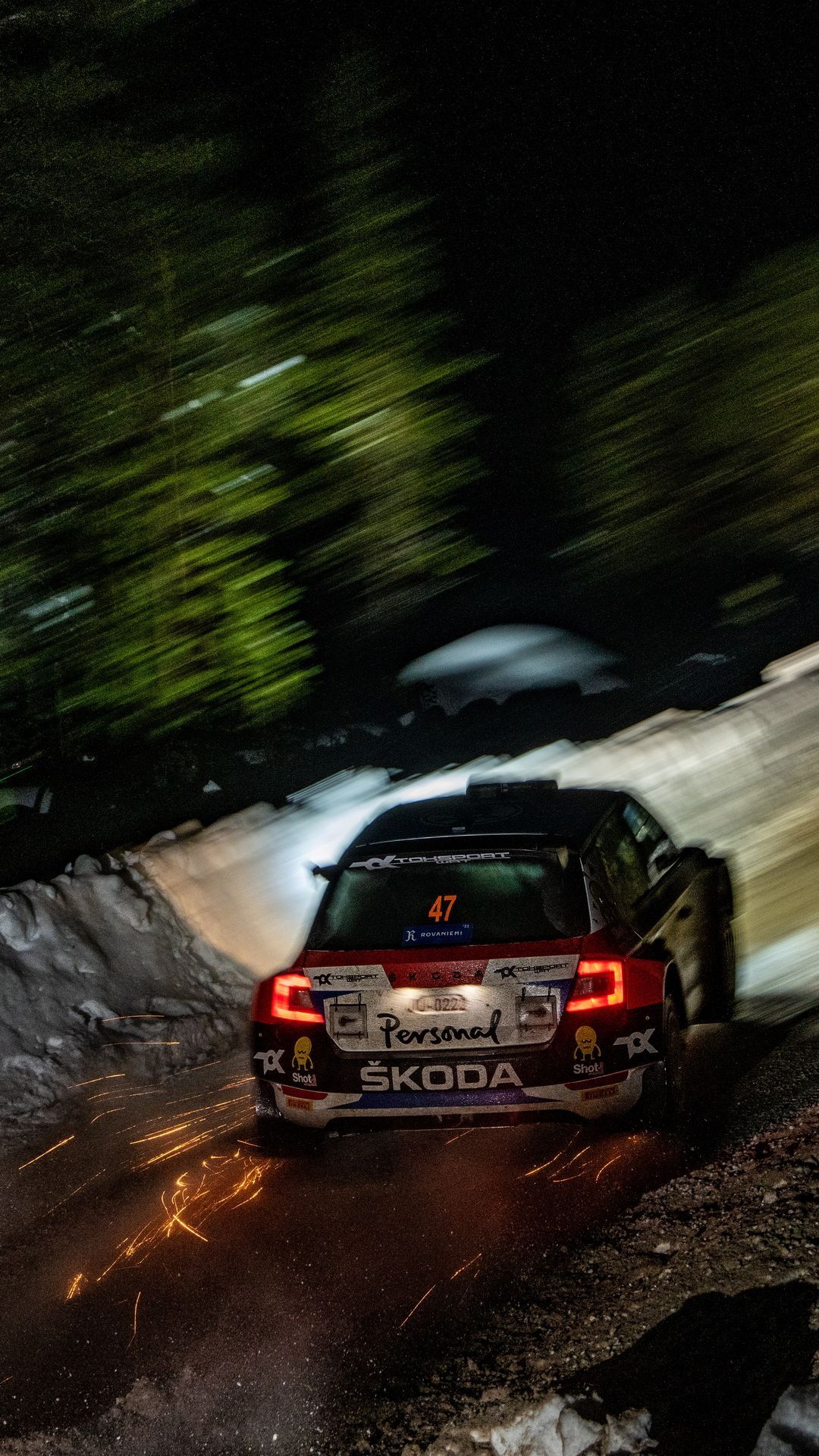 1080x1920 Download Arctic Rally Finland Wallpaper for Your Phone - Škoda Motorsport