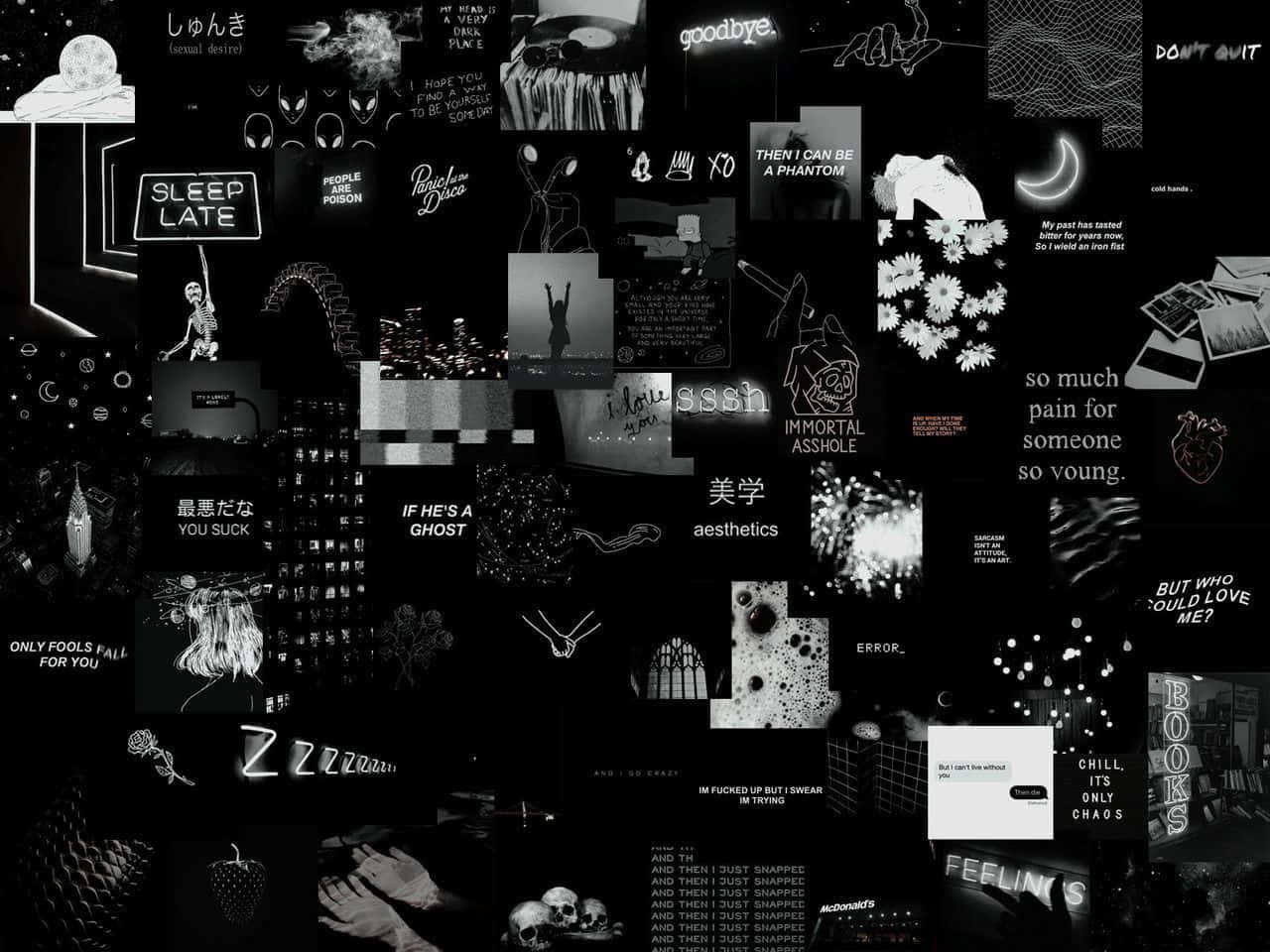 1280x960 Download Aesthetic Grunge Desktop Black Collage Wallpaper
