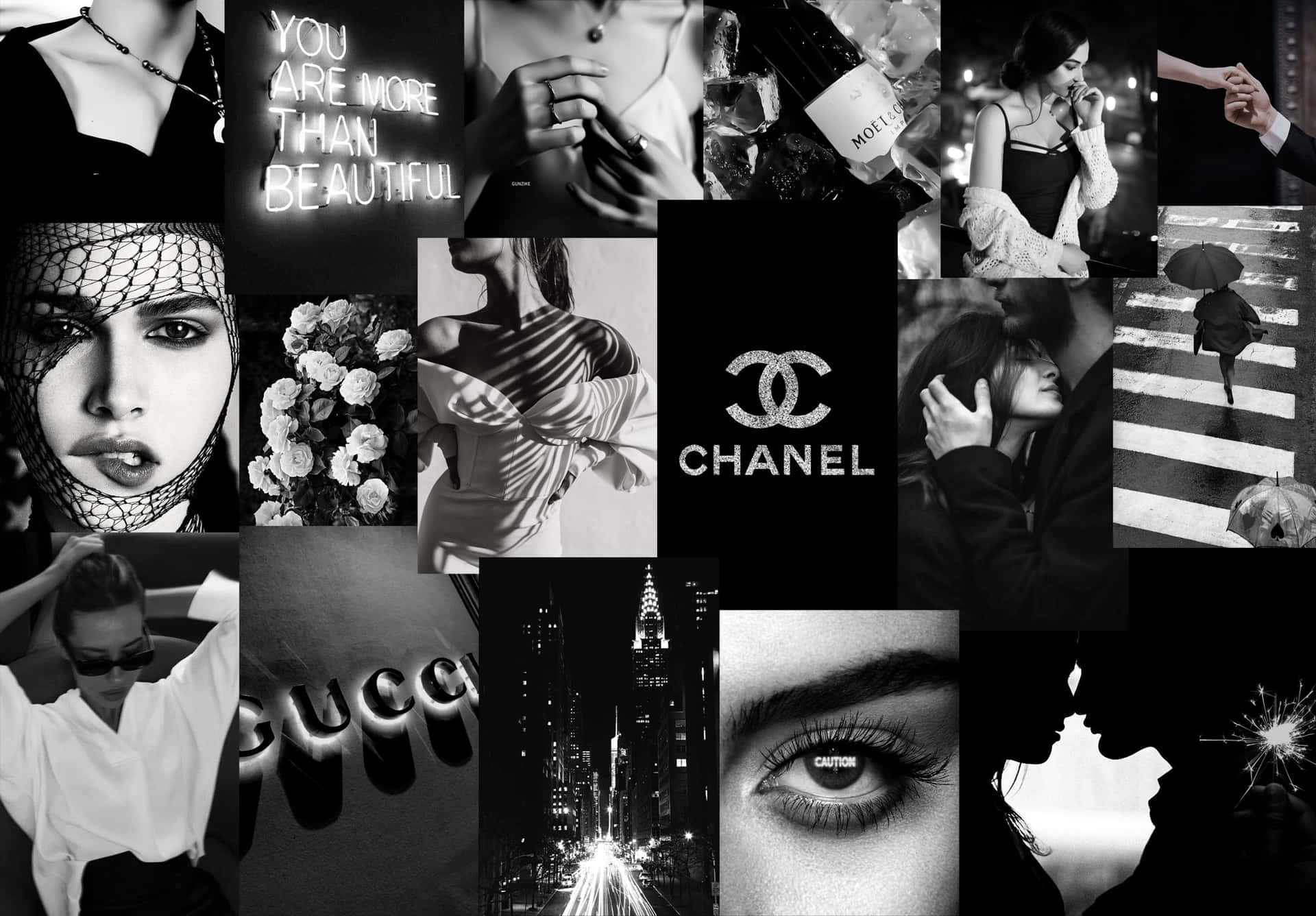 1920x1336 Black And White Collage Wallpaper