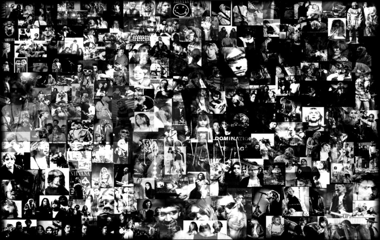 1324x837 Black And White Collage Wallpaper