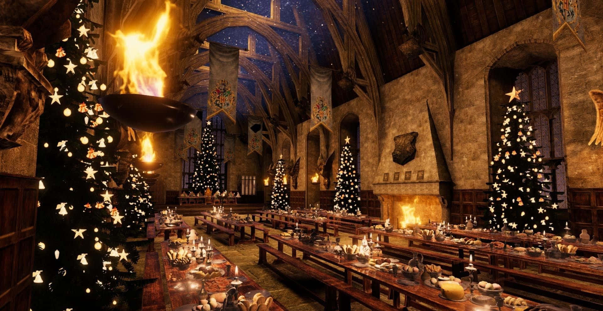 1920x991 Download Harry Potter Halloween Christmas Wallpaper