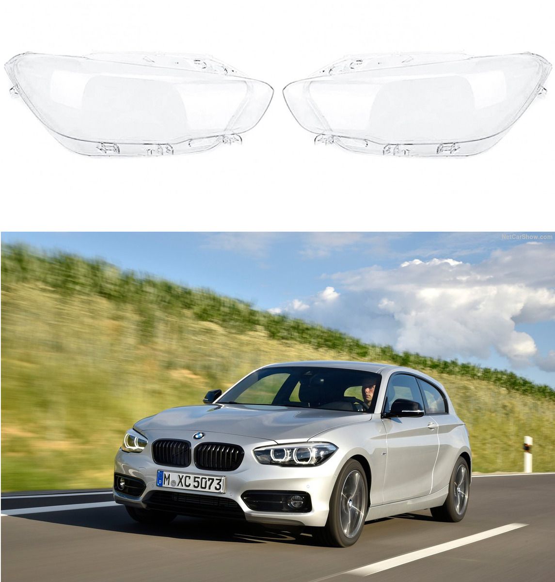 1145x1200 Lens Covers for BMW 1 F20 F21 LCI FACELIFT Headlight Headlamp plastic PAIR L R