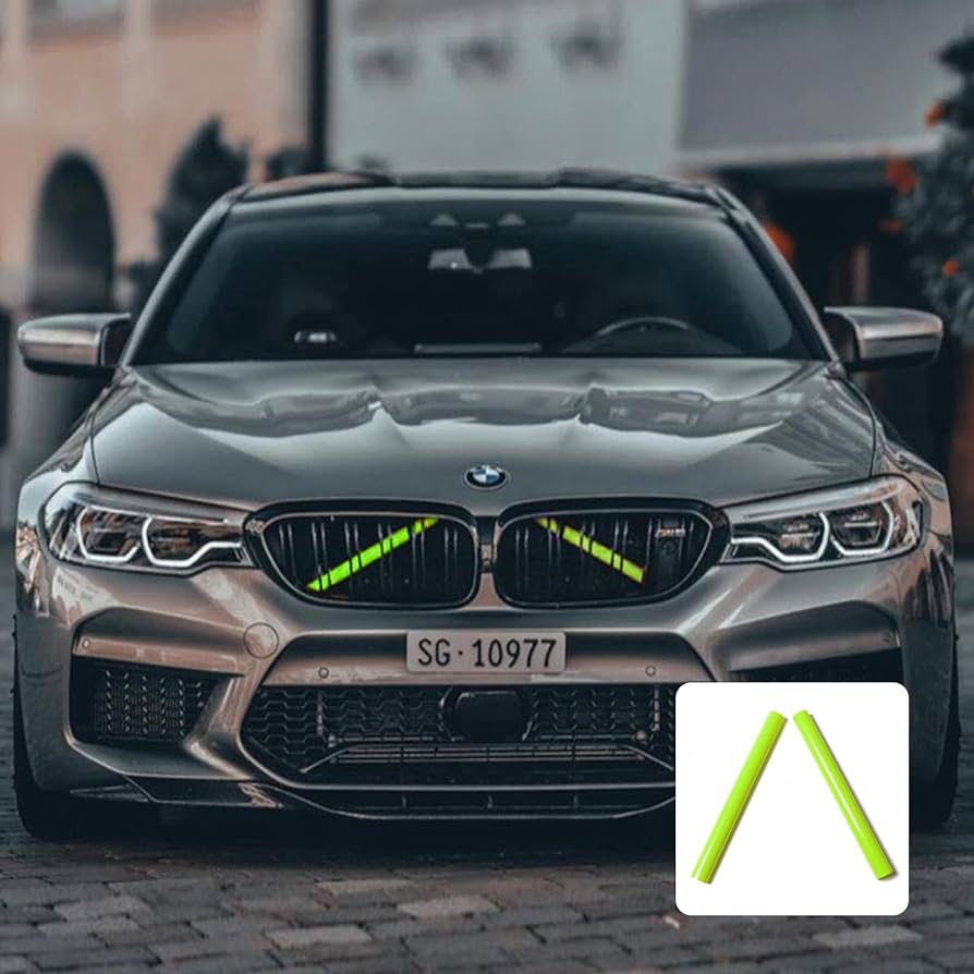 894x894 BETTERHUMZ Grille Insert Trims For BMW F20 F21 F30 F32 F34 F36 3 4 Series M Sport Style M Performance Grill Strips Accessories (Green)