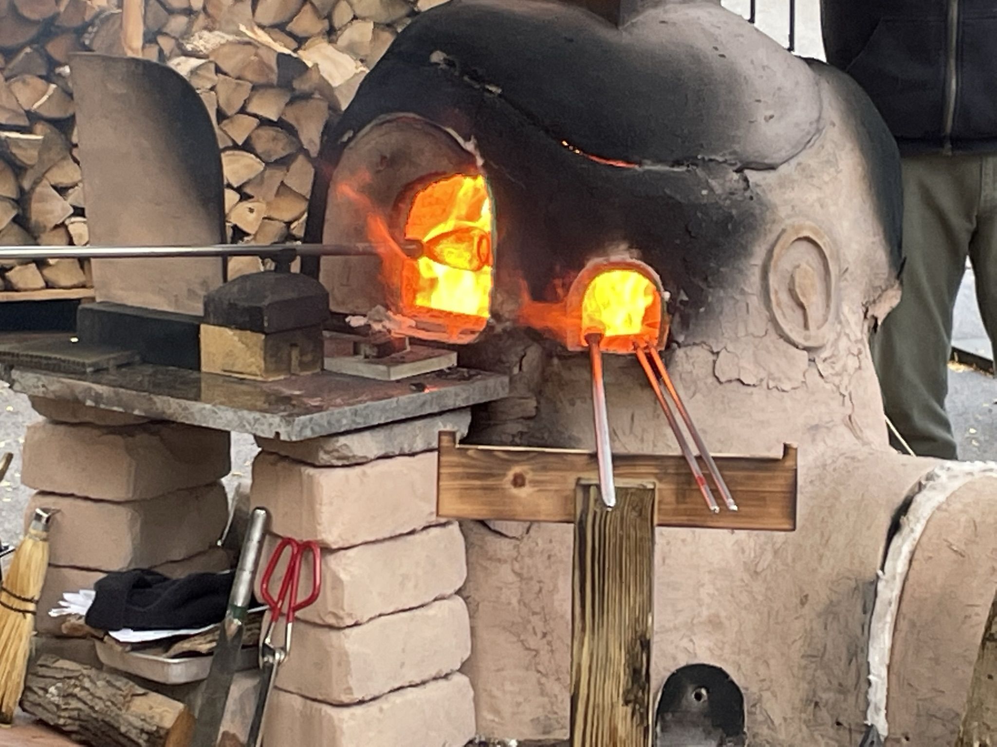 2048x1536 The Wood Fired Furnace Is Roaring!. Behind The Glass