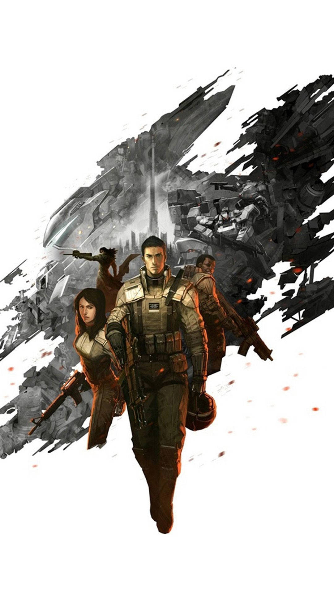 1080x1920 Download Engaging Action in Front Mission Evolved Android Gaming Wallpaper