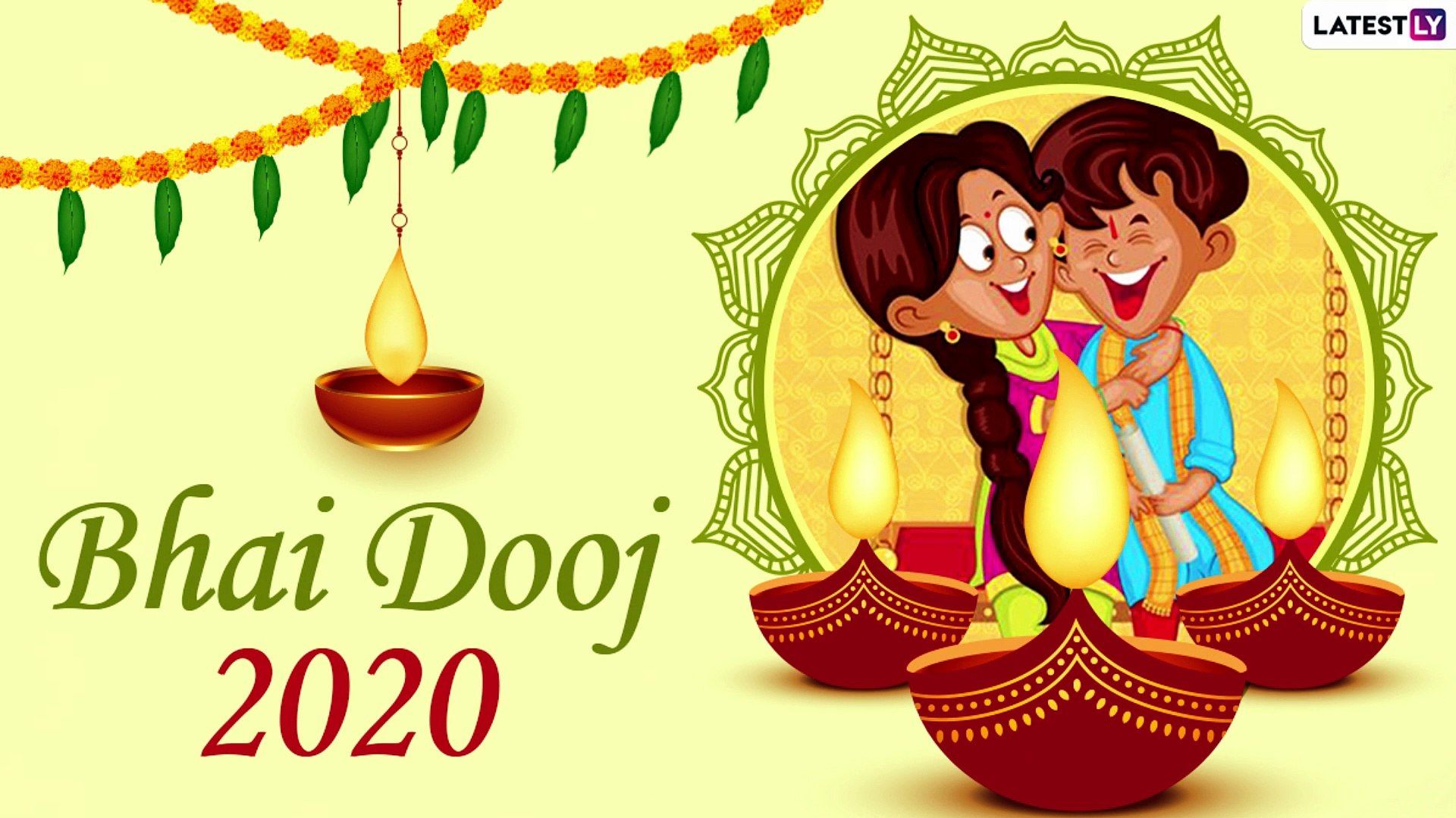 1920x1080 Happy Bhai Dooj 2020 Wishes: Bhai Phonta Greetings, Bhaubeej Messages & Image to Celebrate the Day