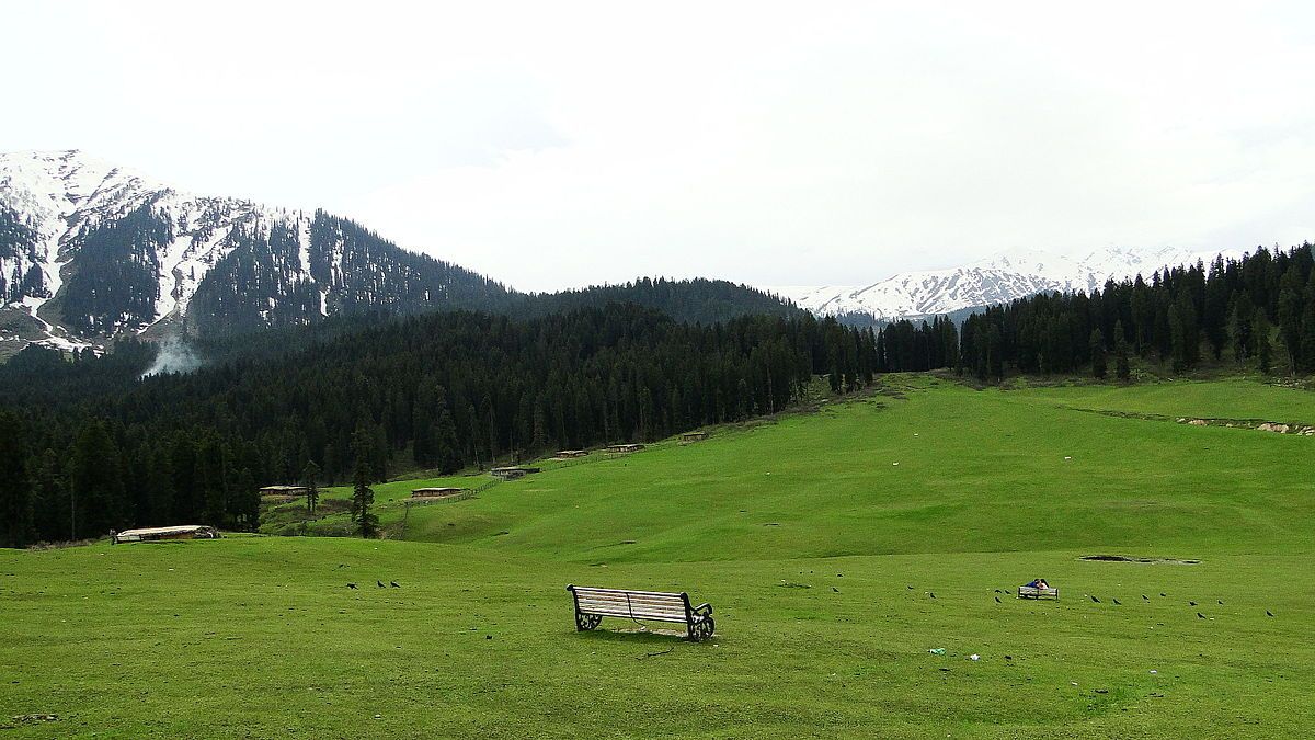 1200x675 A bench with scenic view Doodhpathri southwest Jammu Kashmir