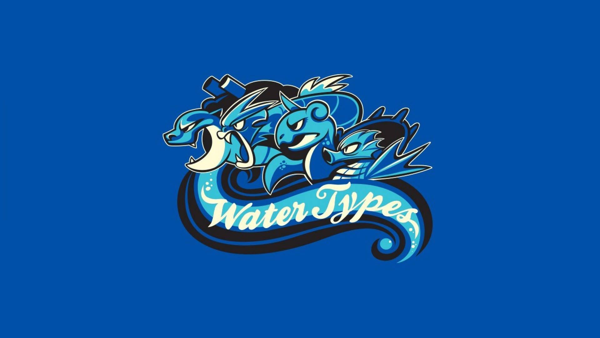 1920x1080 Download A Gyarados bravley swimming through an ocean of Water Type Pokemon Wallpaper
