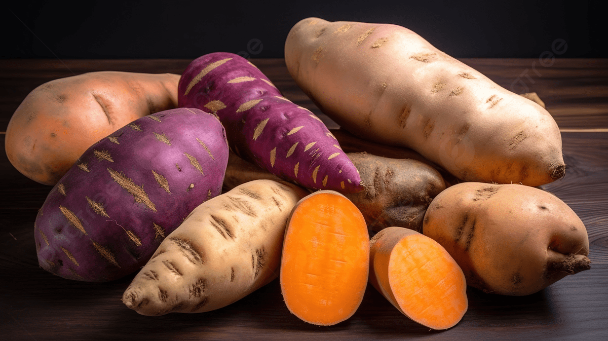 1200x673 Pile Of Different Sweet Potatoes On A Wooden Table Background, Types Of Yams Picture Background Image And Wallpaper for Free Download