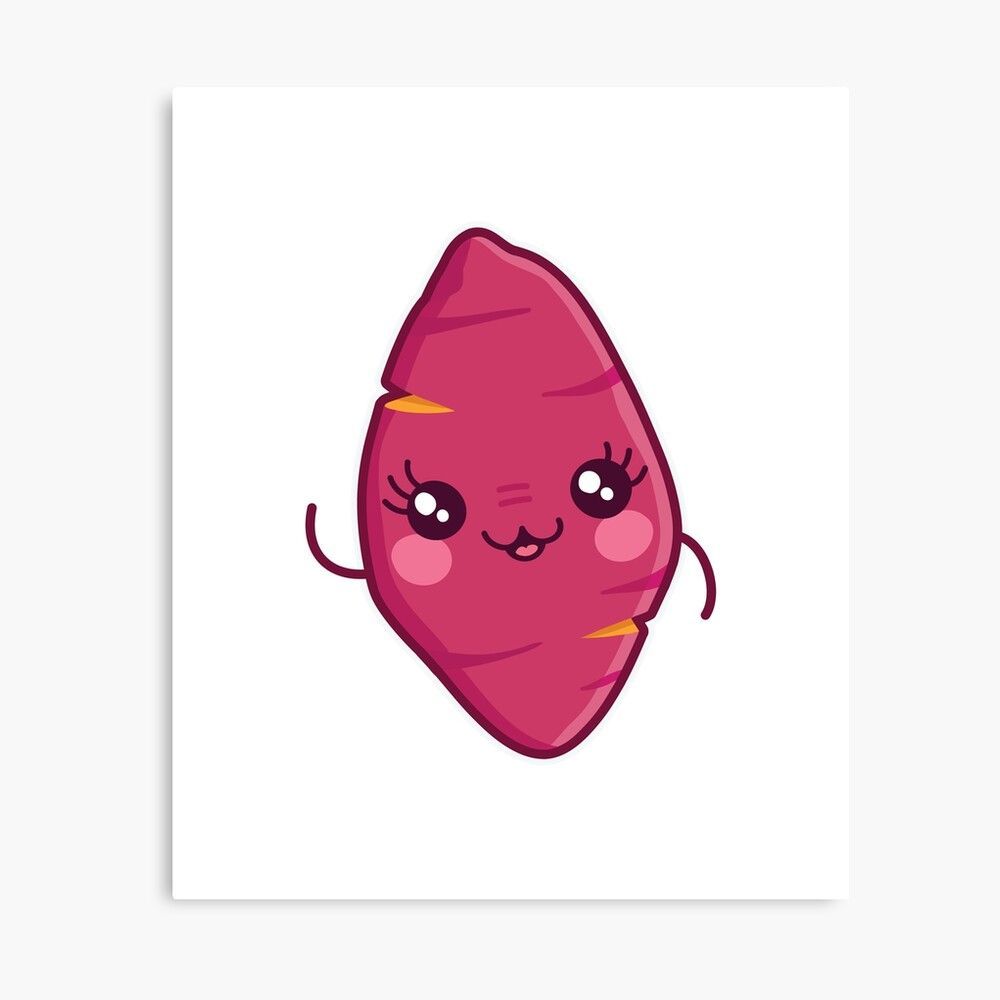 1000x1000 Kawaii sweet potato Metal Print