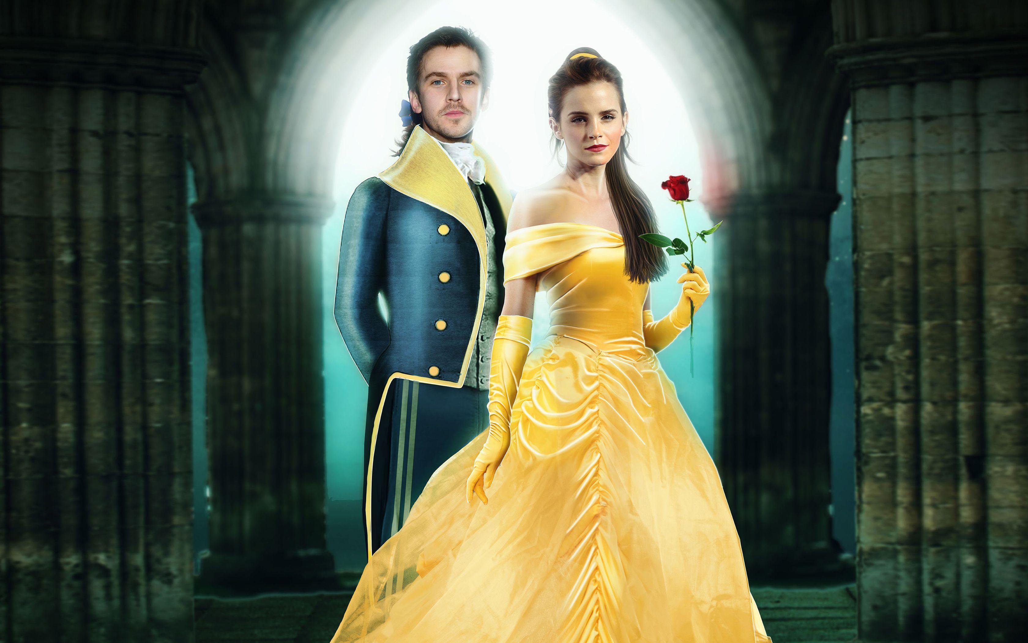 3360x2100 Dan Stevens Emma Watson Beauty and the Beast HD wallpaper