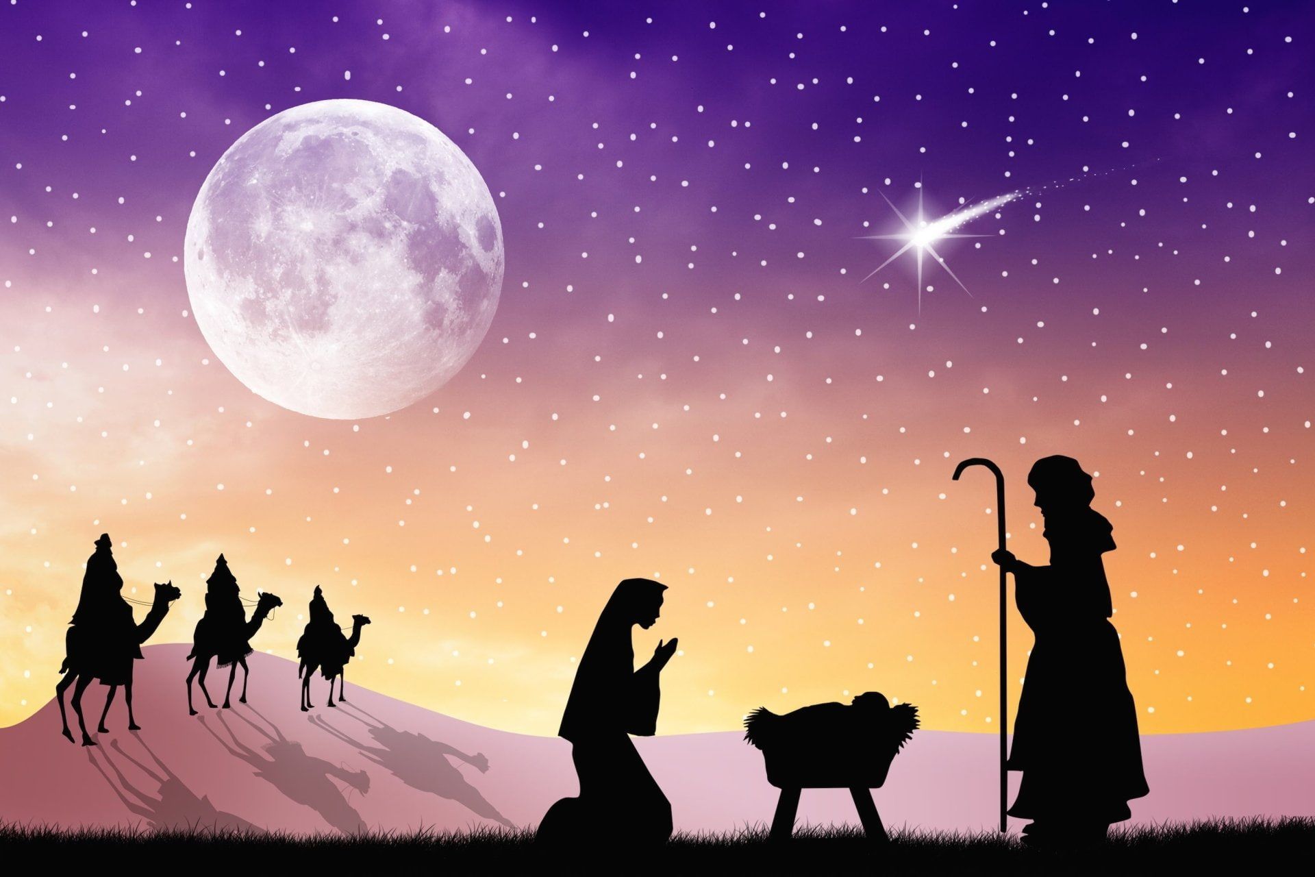 1920x1280 Holiday #Christmas #Jesus Mary (Mother of Jesus) #Moon #Stars The Three Wise Men P #wallpaper #hdwal. Fondos navidad, Navideño, Imágenes de fondo de navidad