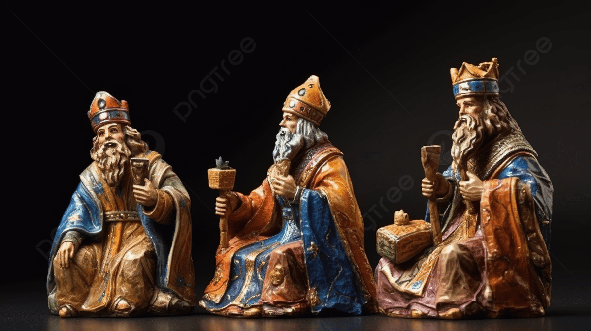 1200x673 Three Statues Of Wise Men With Colored Decorations Background, Picture Of The Three Kings Background Image And Wallpaper for Free Download