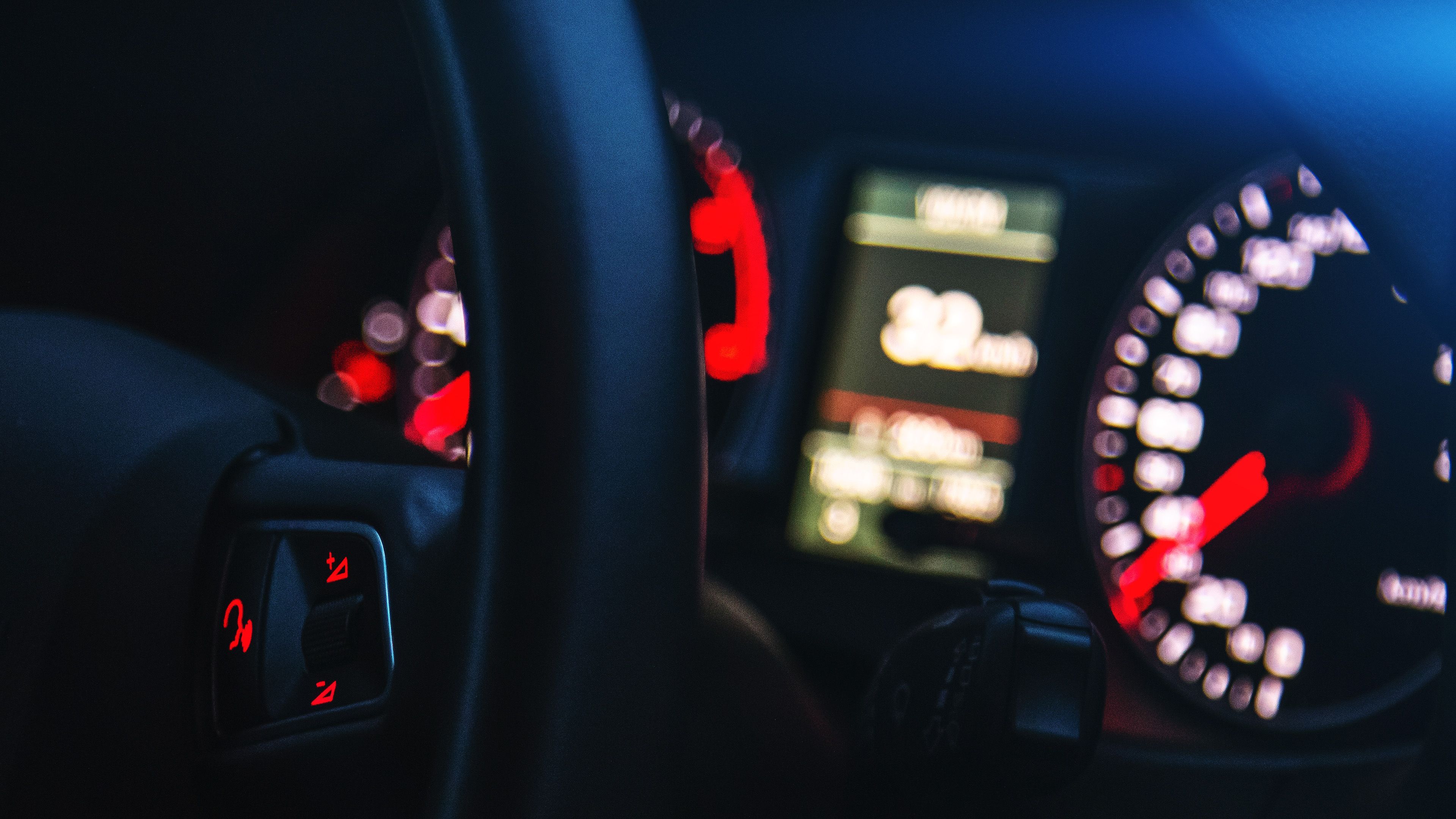 3840x2160 wallpaper for desktop, laptop. car audi drive interior motor man dark night