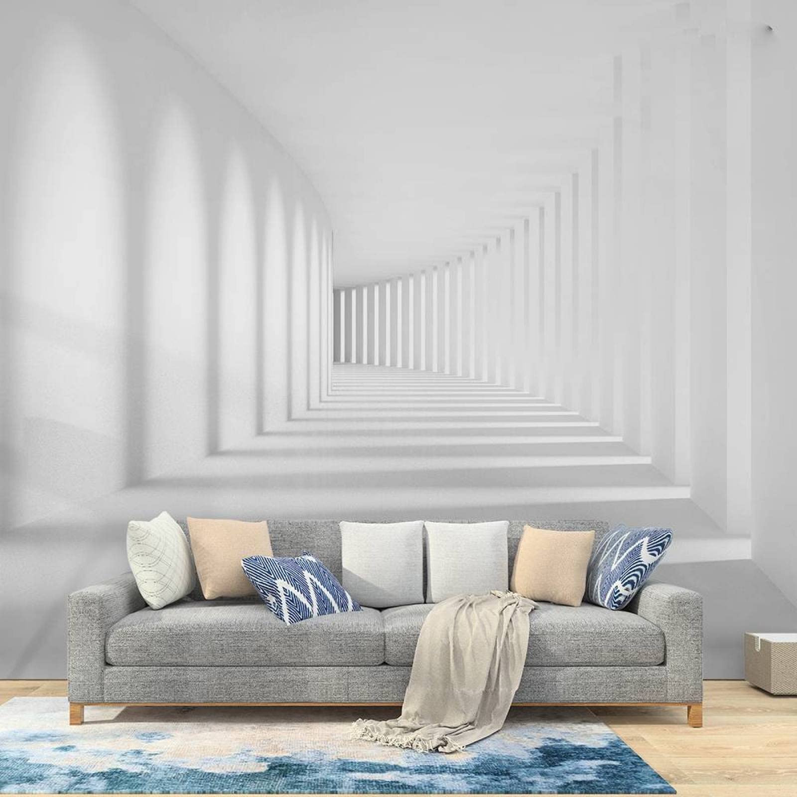 1600x1600 3D Wallpaper Modern Minimalist White Corridor Extension Wallpaper Interior Design for Living Room Bedroom Decor