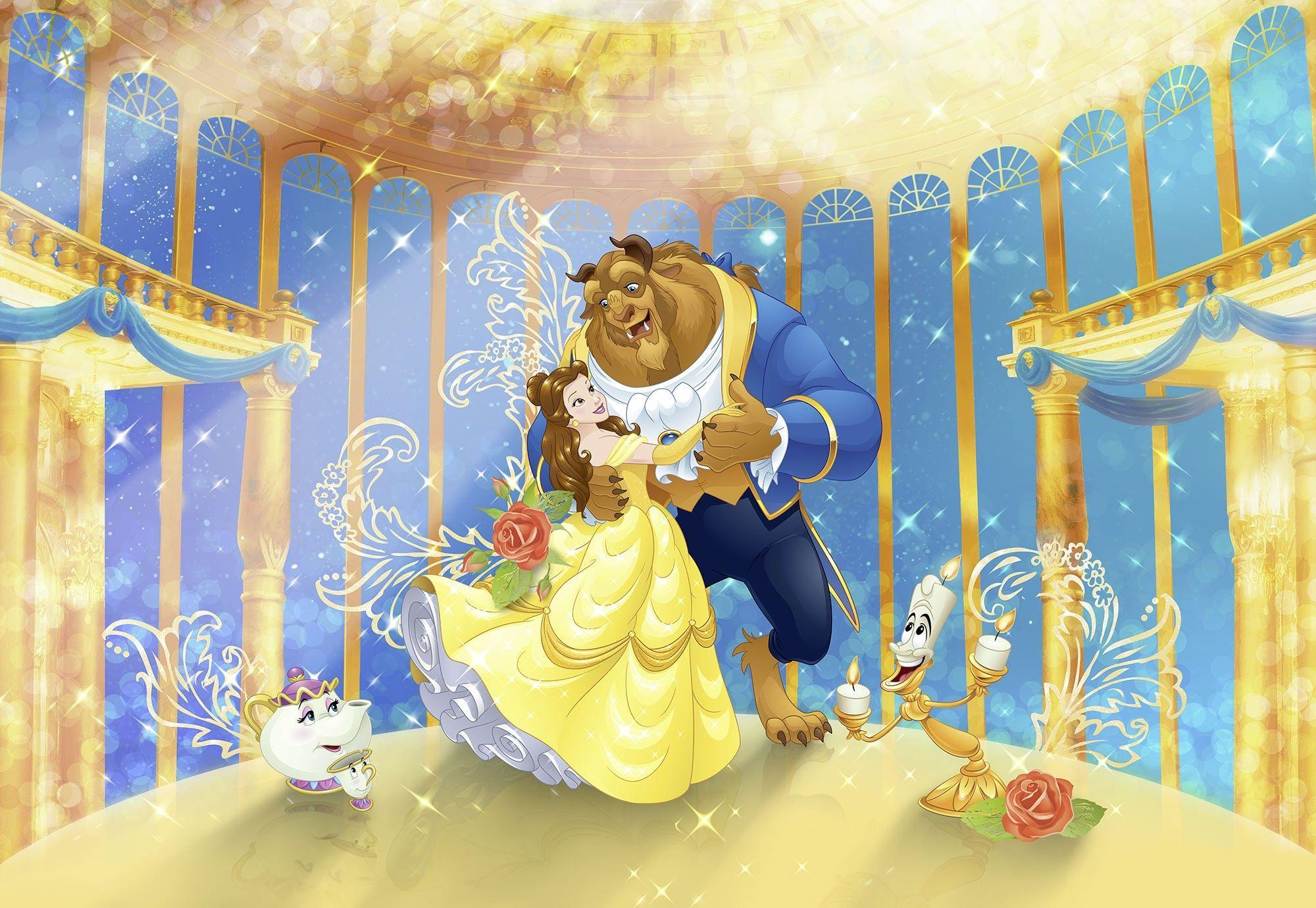 2000x1380 Beauty and the Beast wall mural wallpaper Disney. Buy it now