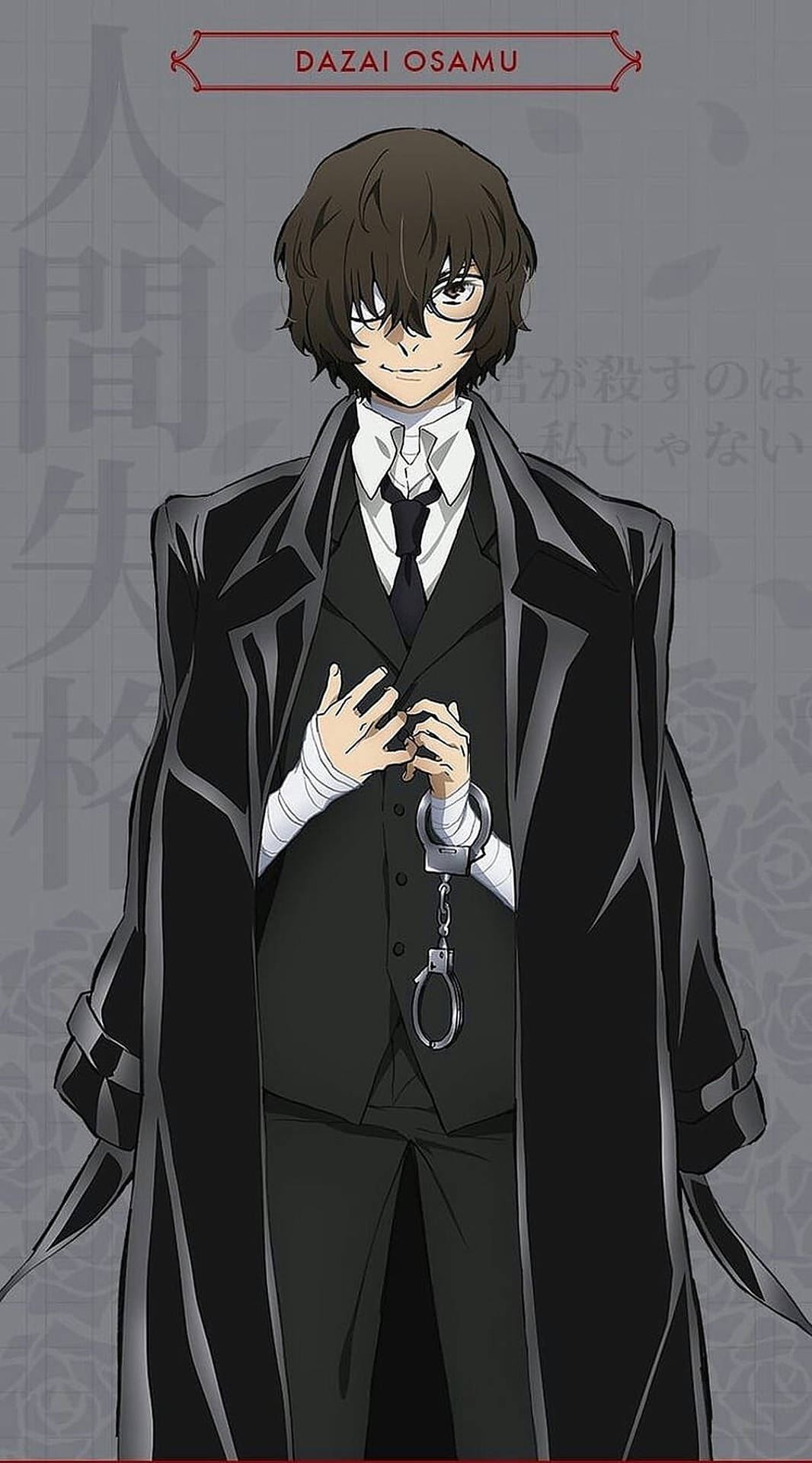 1066x1920 Download Dazai Osamu Dark Suited Enigma Wallpaper