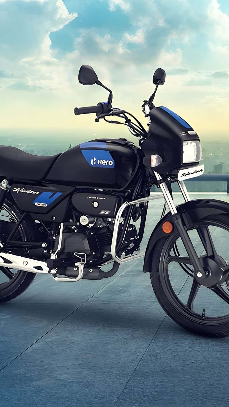 800x1421 Splendor Bike, Clouds Background, splendor plus, bike, HD phone wallpaper