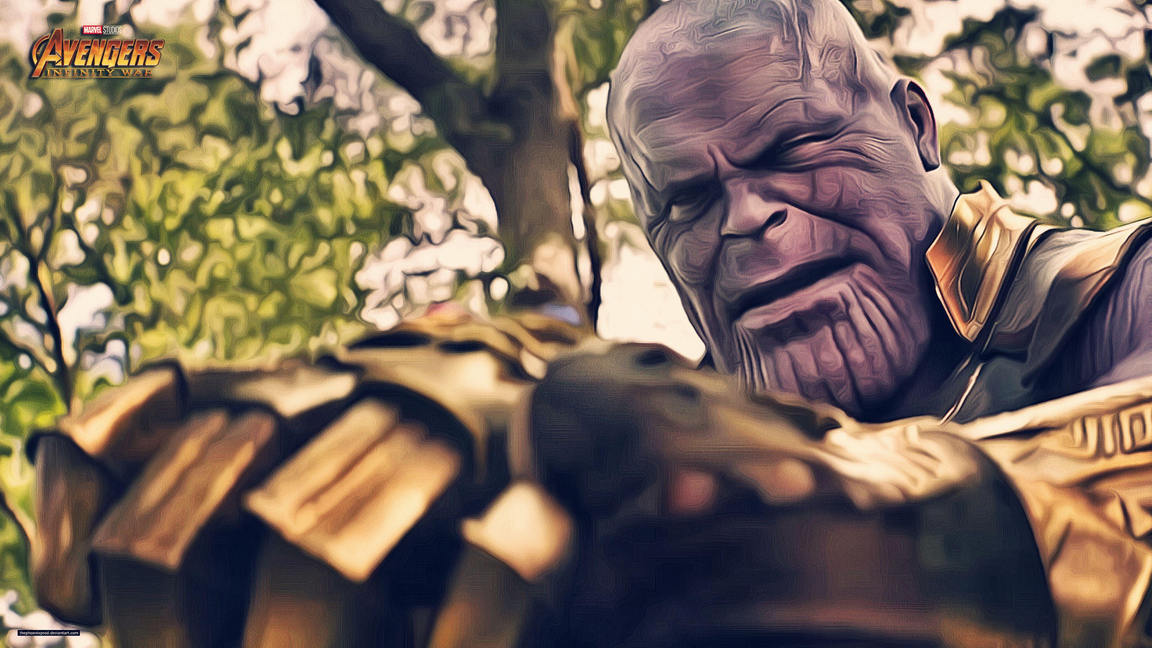 3840x2160 Avengers: Infinity War (2018) Thanos vs Captain America 4K UHD 16: 9