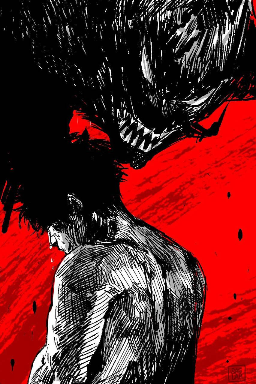 853x1280 Download “The epic battle between Akira and Amon in Devilman Crybaby” Wallpaper