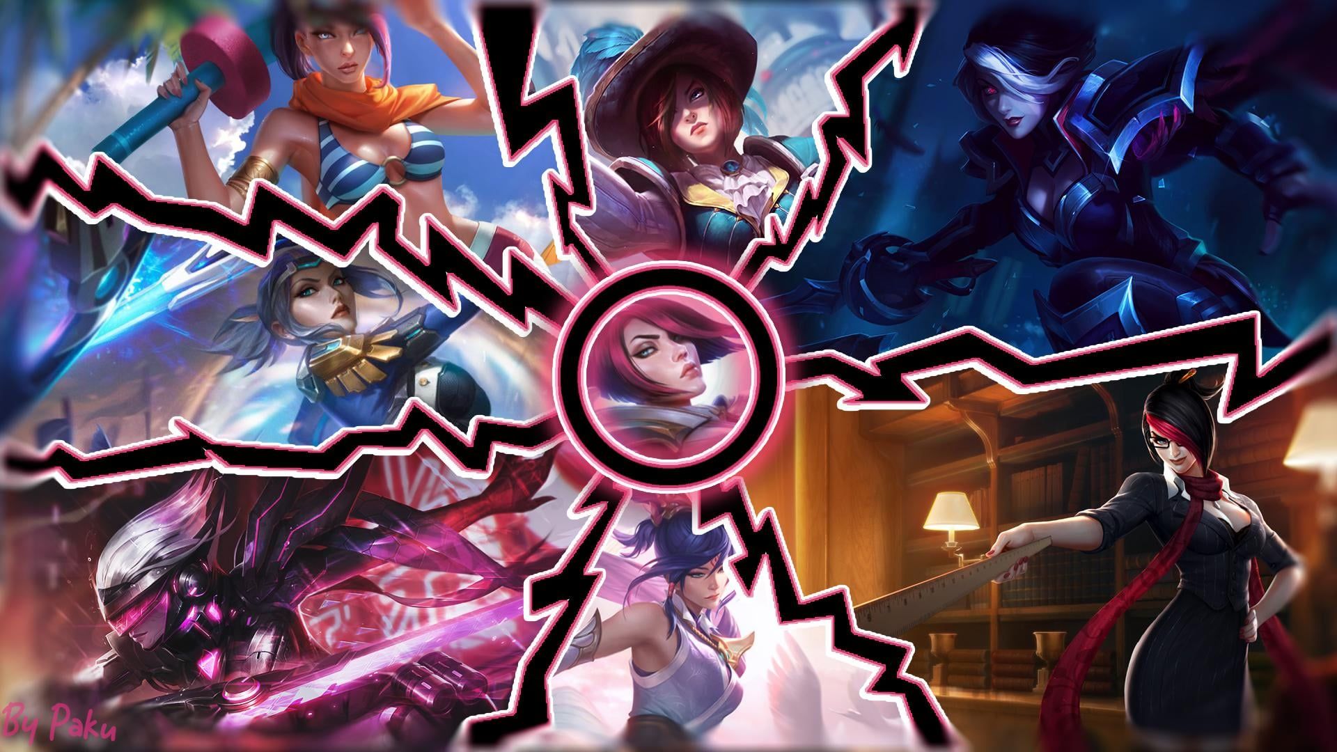 1920x1080 I made this wallpaper of Fiora and all her skins a few months ago and from my point of view it didn't turn out as bad as I remembered, what do you