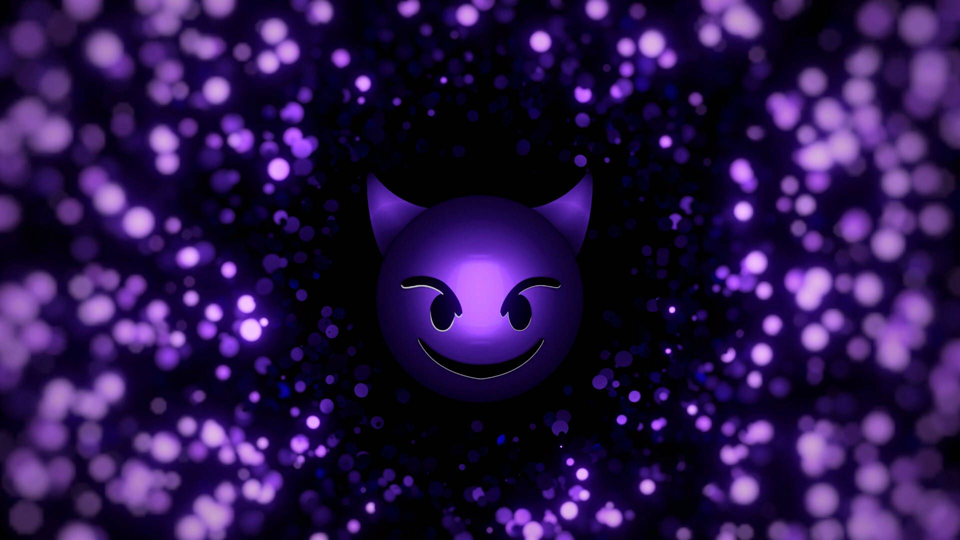 1920x1080 Download Purple Devil Emoji Smile Wallpaper