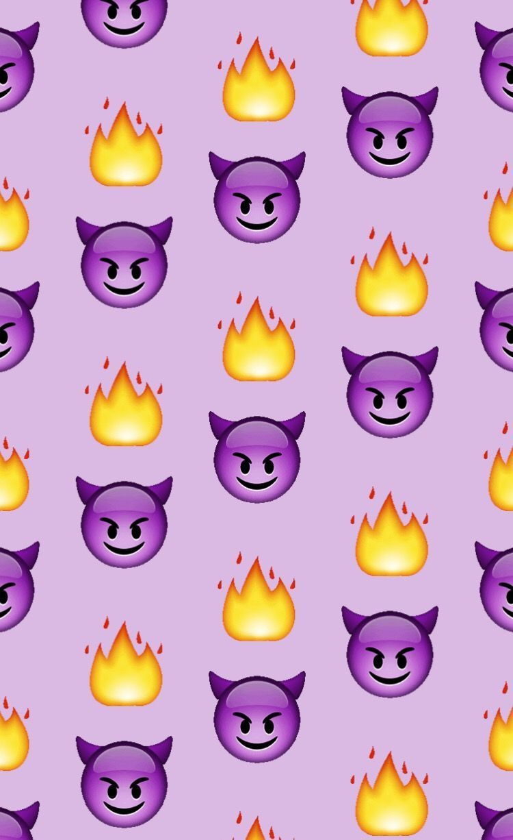 750x1226 purple emoji pattern devil flame image