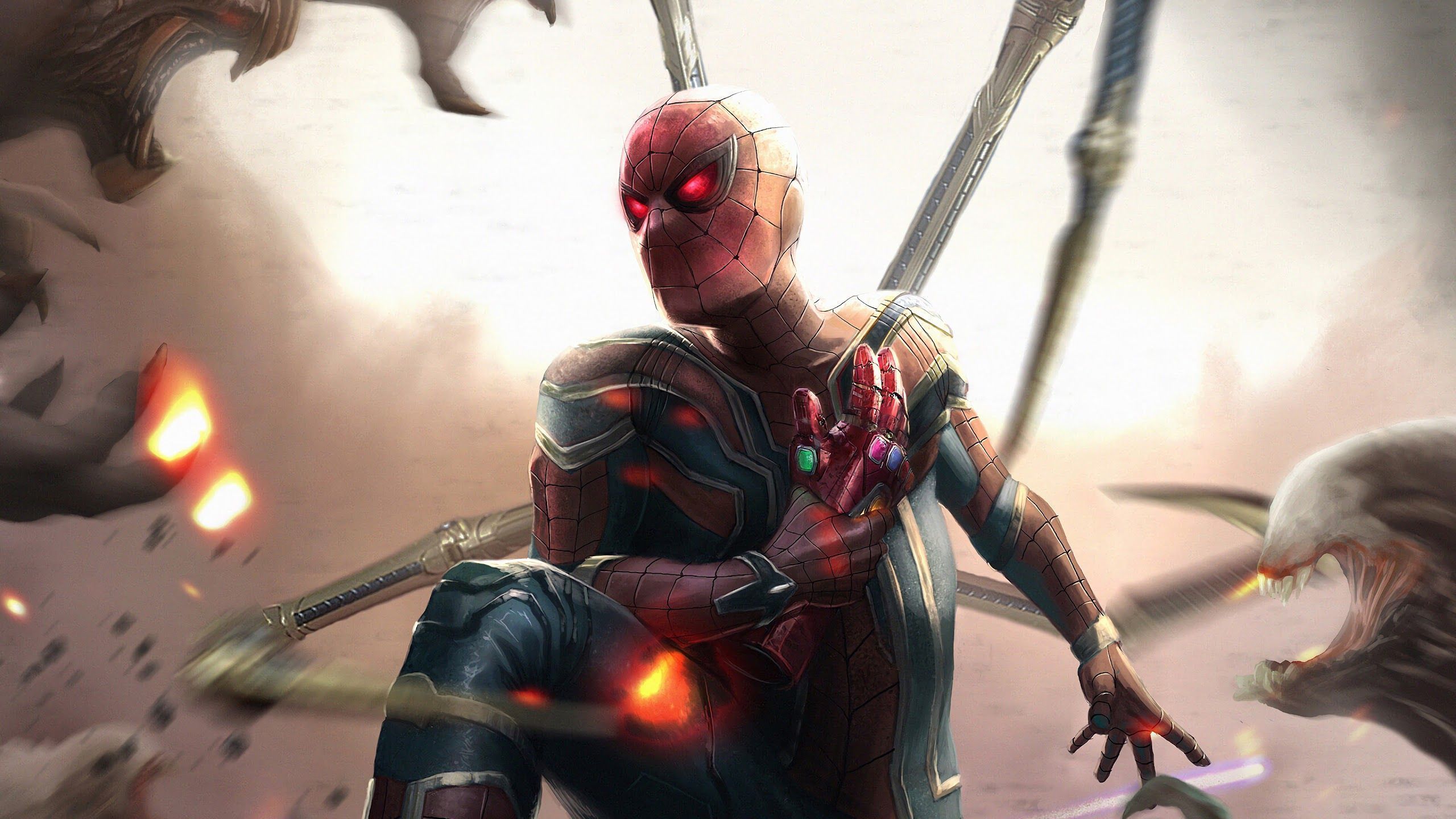 2560x1440 Avengers Endgame Spider Man Wallpaper