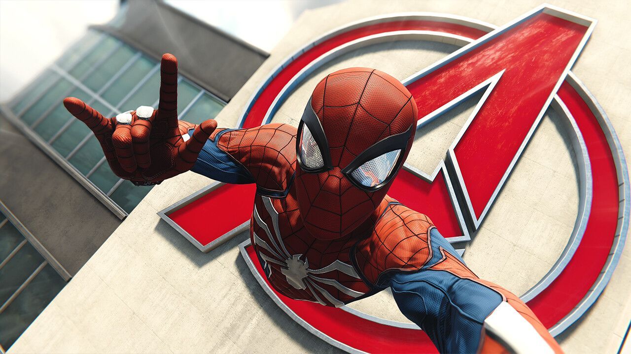 1280x720 Spider Man With Avengers Tower In The Background