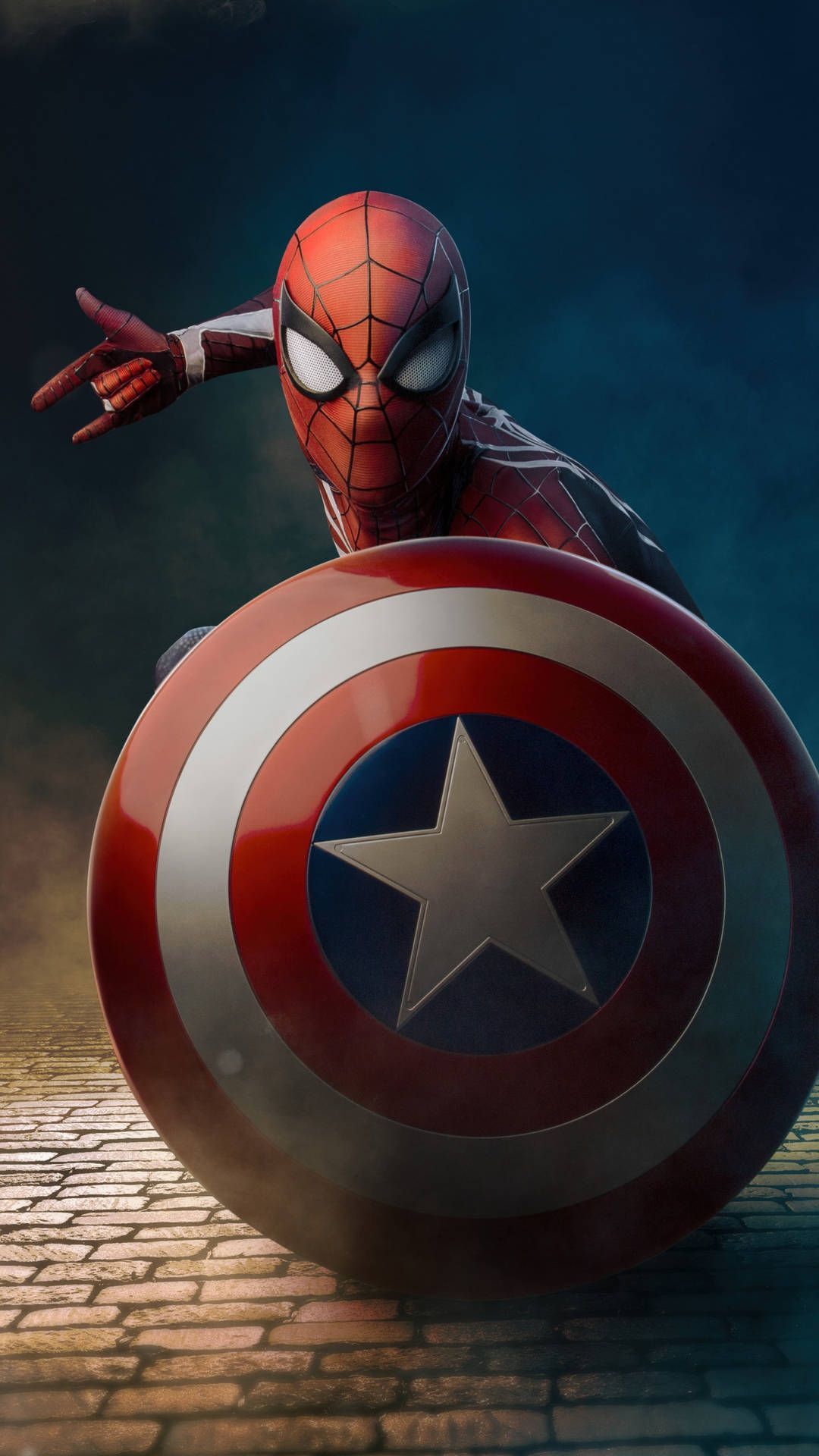 1080x1920 Download Spiderman With Shield 4K Marvel iPhone Wallpaper