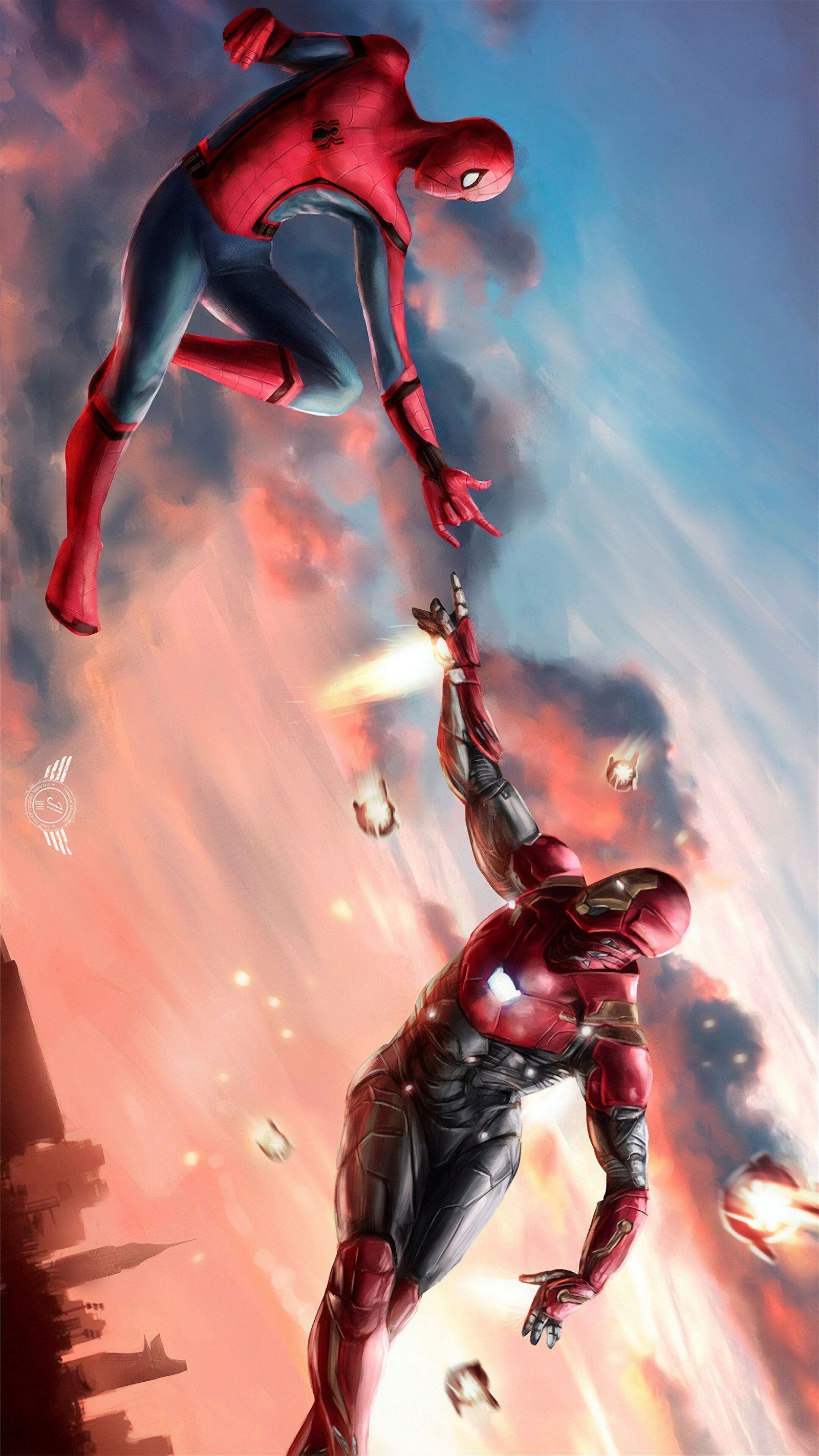 1600x2844 Spider Man And Iron Man Wallpaper Download