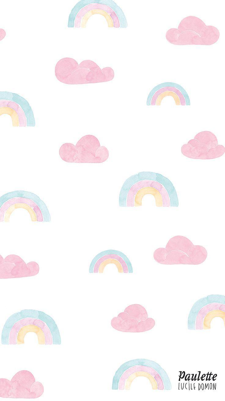 736x1309 Pastel Aesthetic Clouds Wallpaper