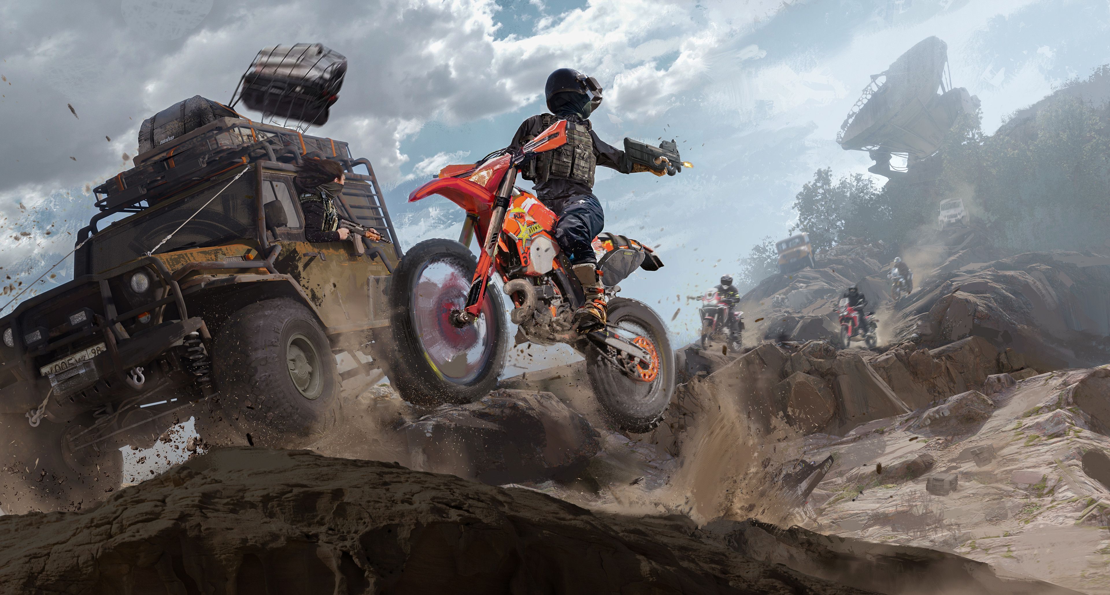 3840x2060 Artistic Motorcycle HD Wallpaper and Background