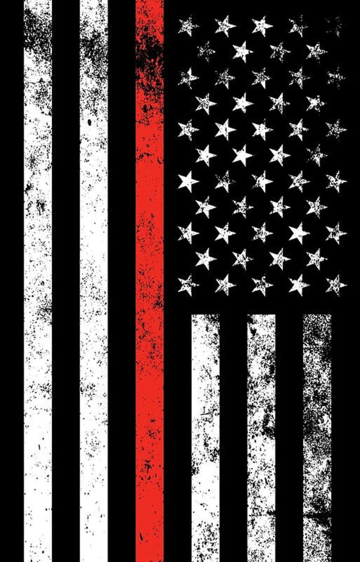 1231x1920 Download The Thin Red Line American Flag Wallpaper