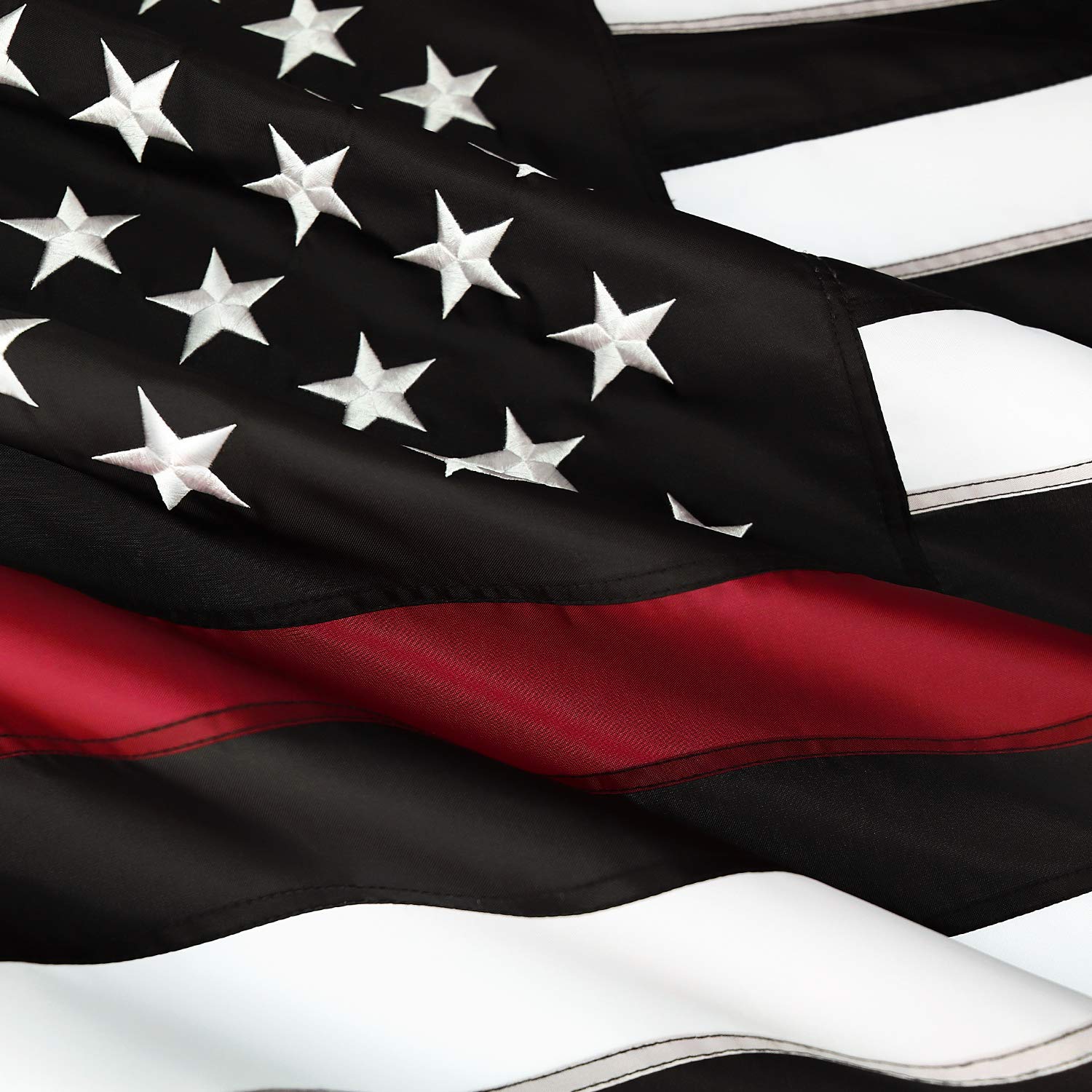 1500x1500 Amazon.com : FLAGBURG Thin Red Line Flags Embroidered Stars and Sewn Stripes Police Firefighter American Flags 3x5 Outdoor Colors UV Protection Red Blue Stripe Banners Durable Polyester with Canvas Header