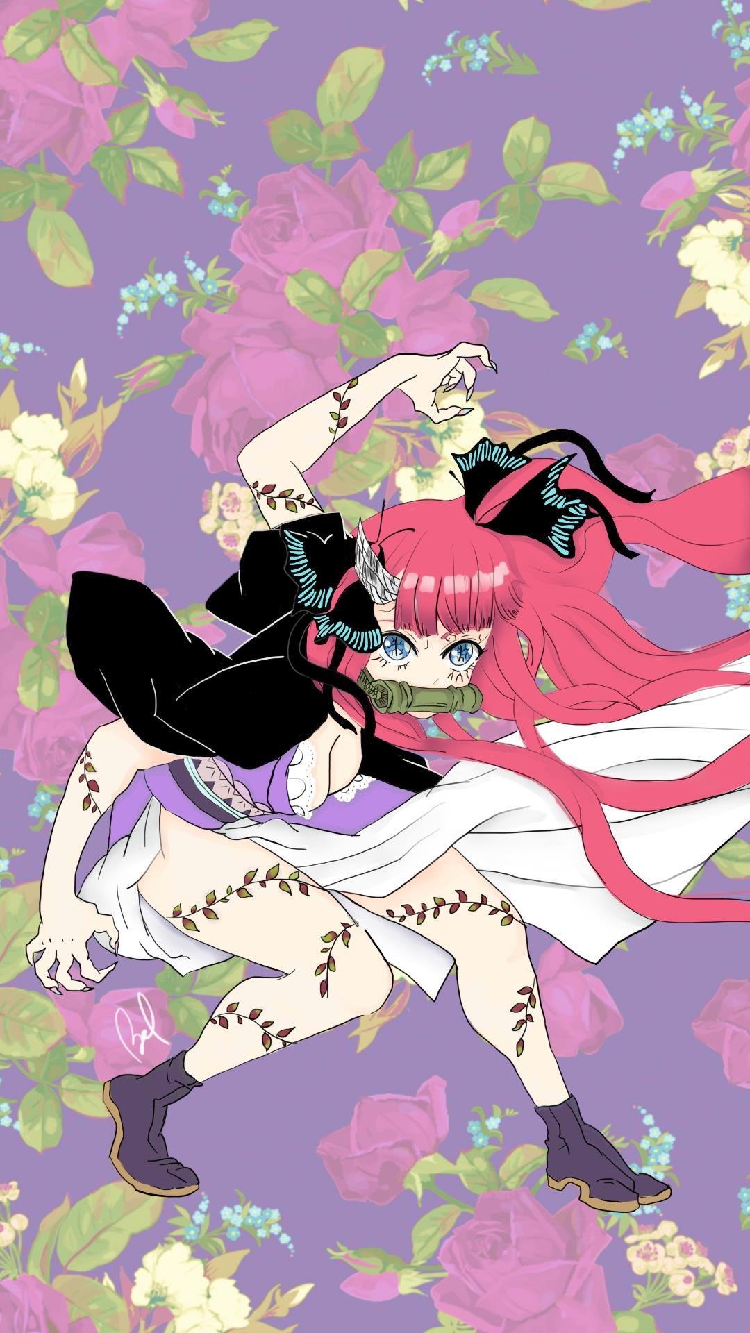 1080x1920 Nino X Nezuko Artwork Wallpaper