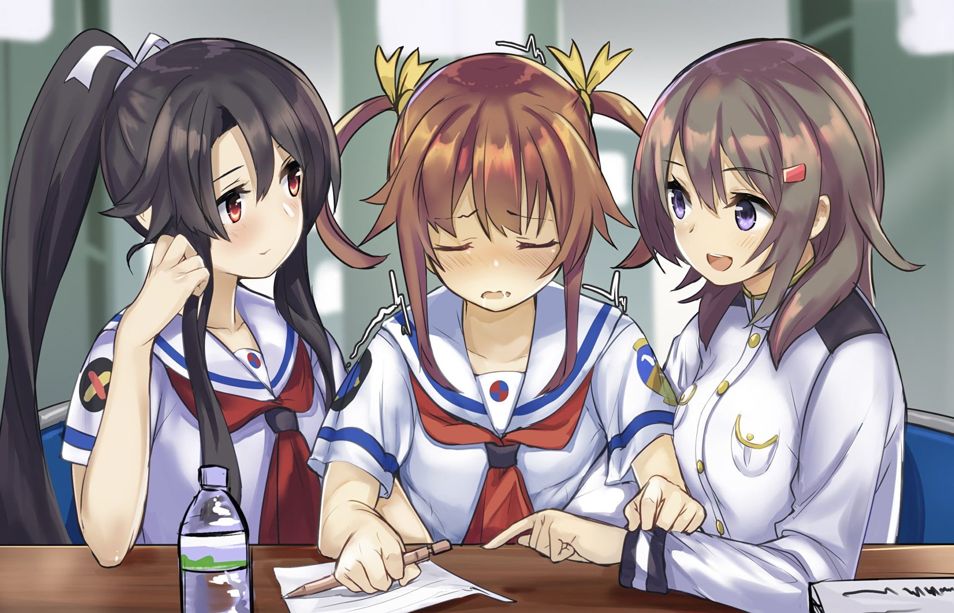 1920x1235 HD wallpaper: Anime, High School Fleet, Akeno Misaki, Mashiro Munetani, Moeka China. Anime, Character wallpaper, Female anime