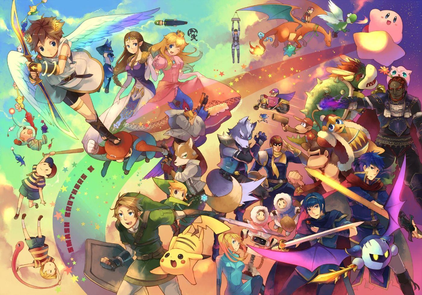 1400x979 SSBB. Videogame. Wallpaper, Super smash
