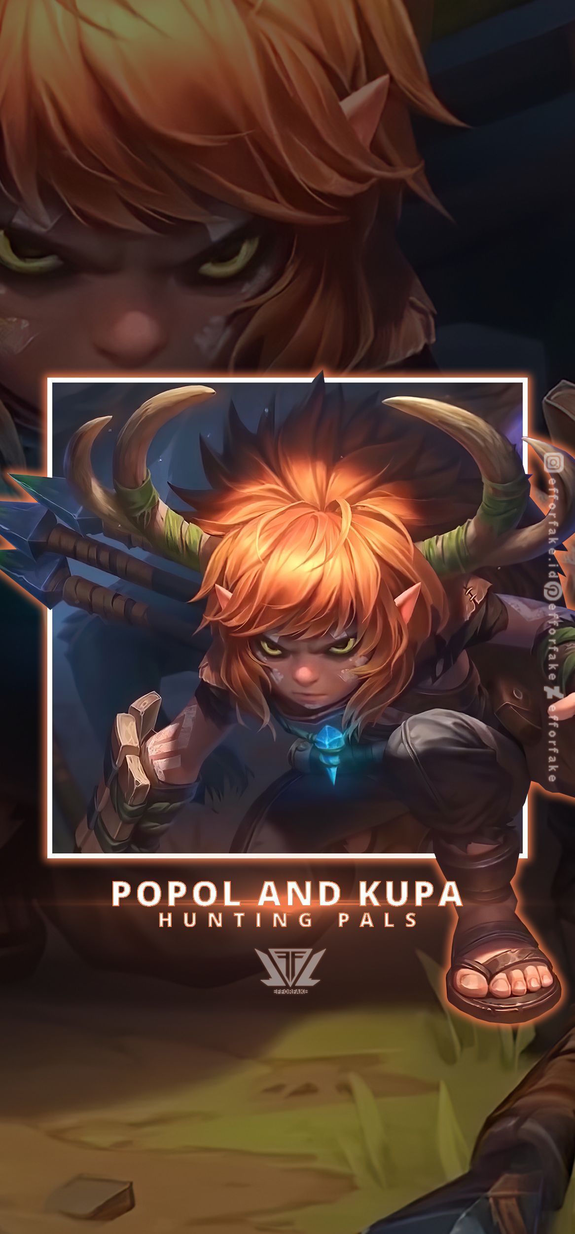 1166x2500 Popol And Kupa Hunting Pals Wallpaper. Mobile legends, Hero wallpaper, League of legends logo