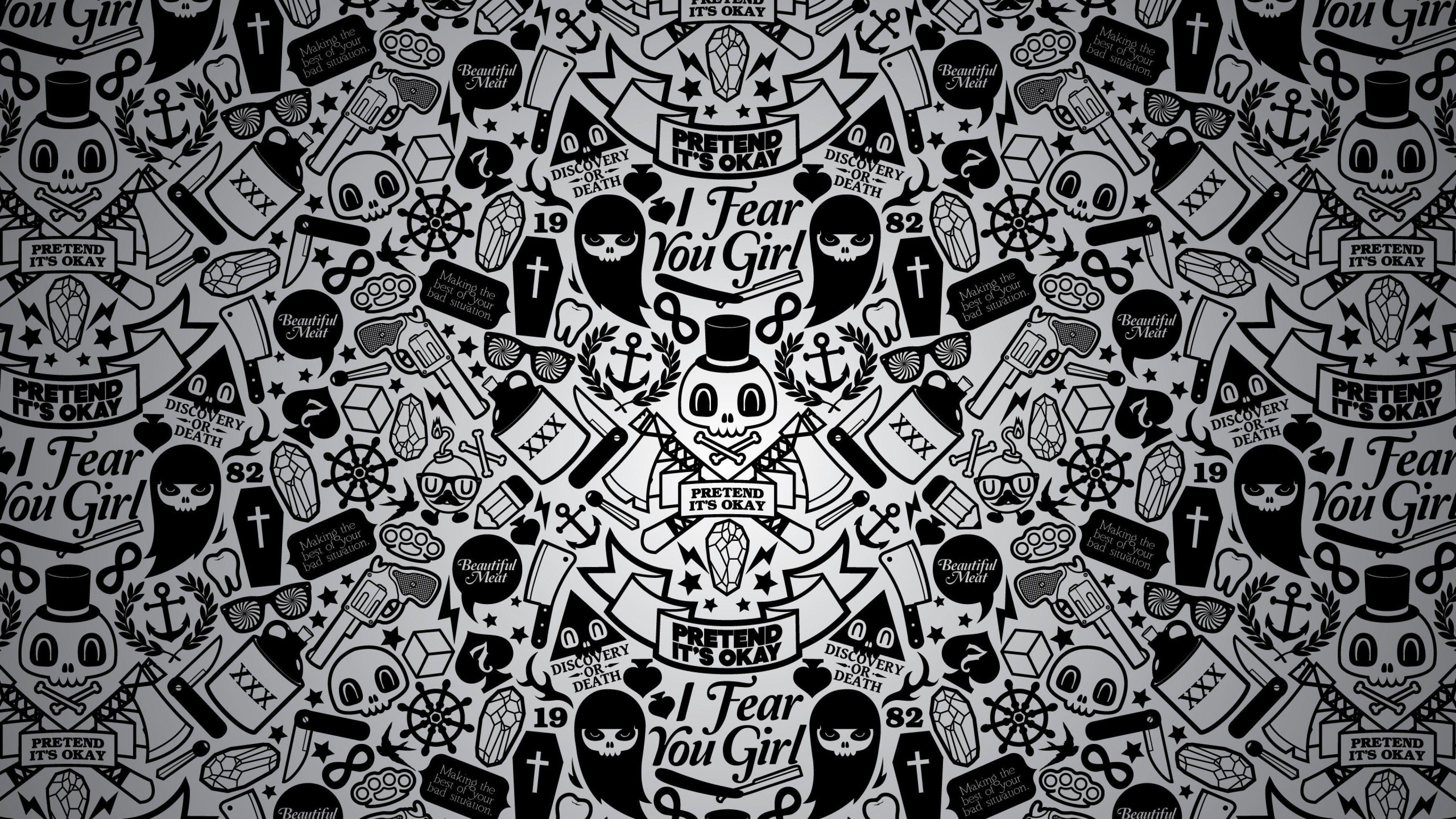 14+ Koleksi Cemerlang Wallpaper Hd Black Doodle