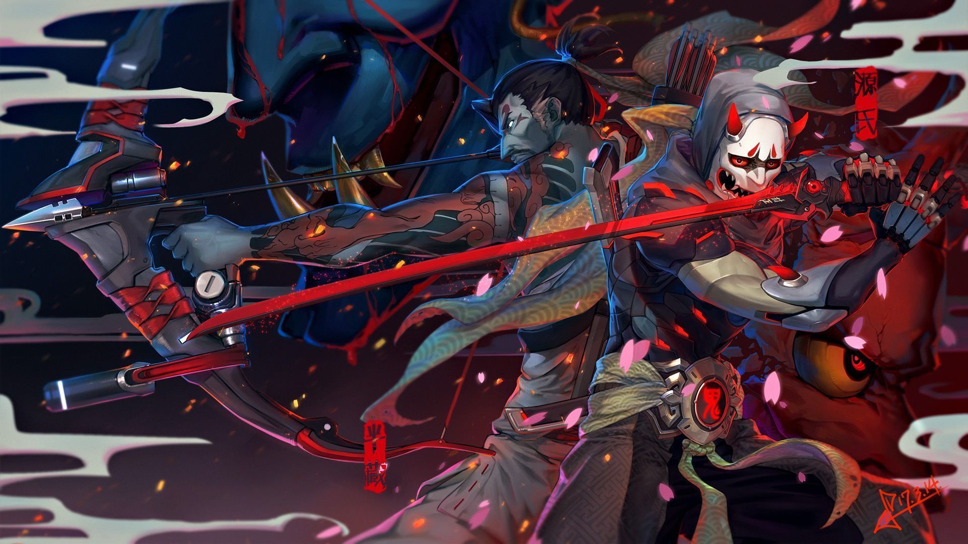 1920x1080 Oni Girl Wallpaper