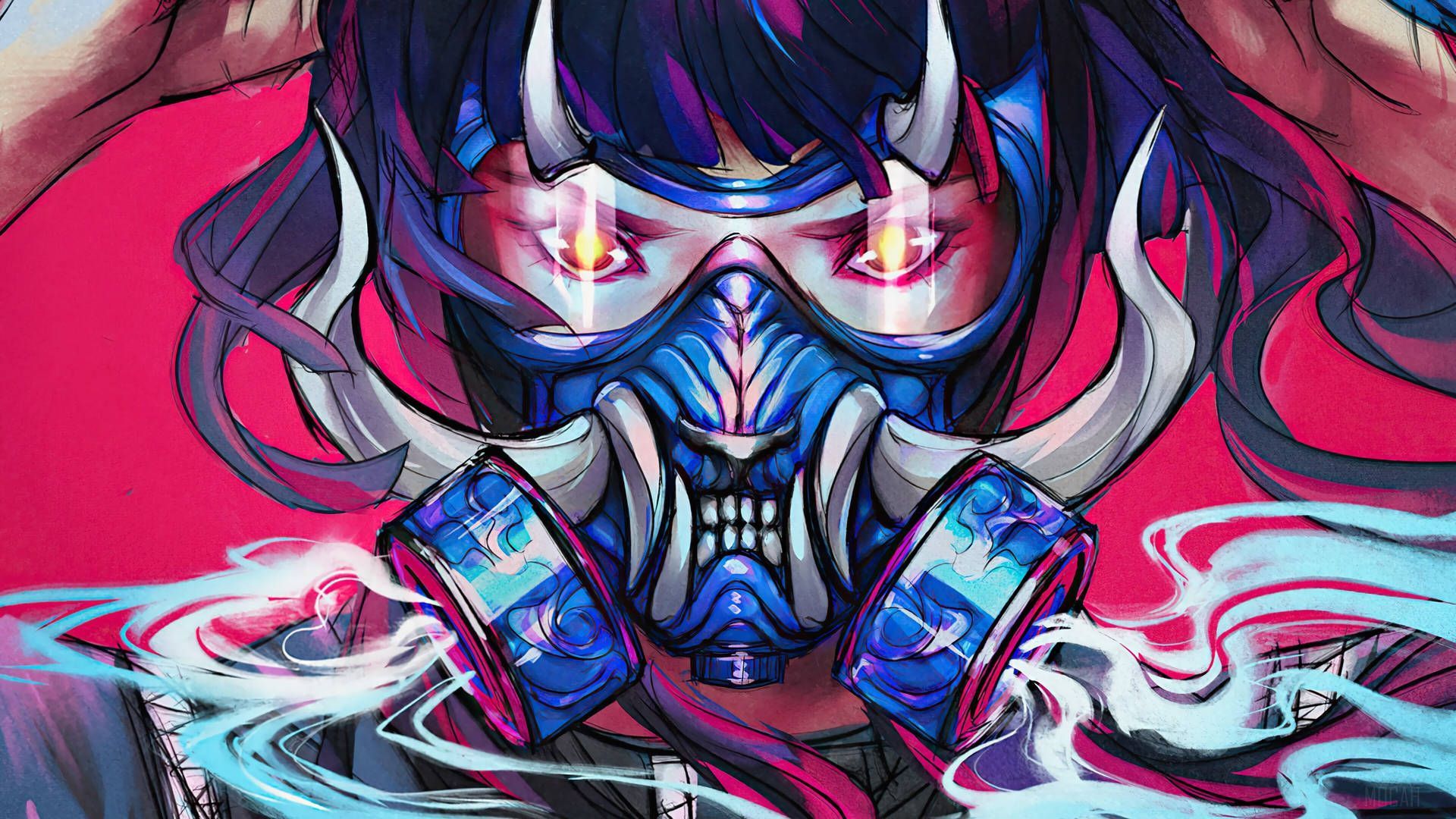 1920x1080 Download Oni Mask Gas Wallpaper
