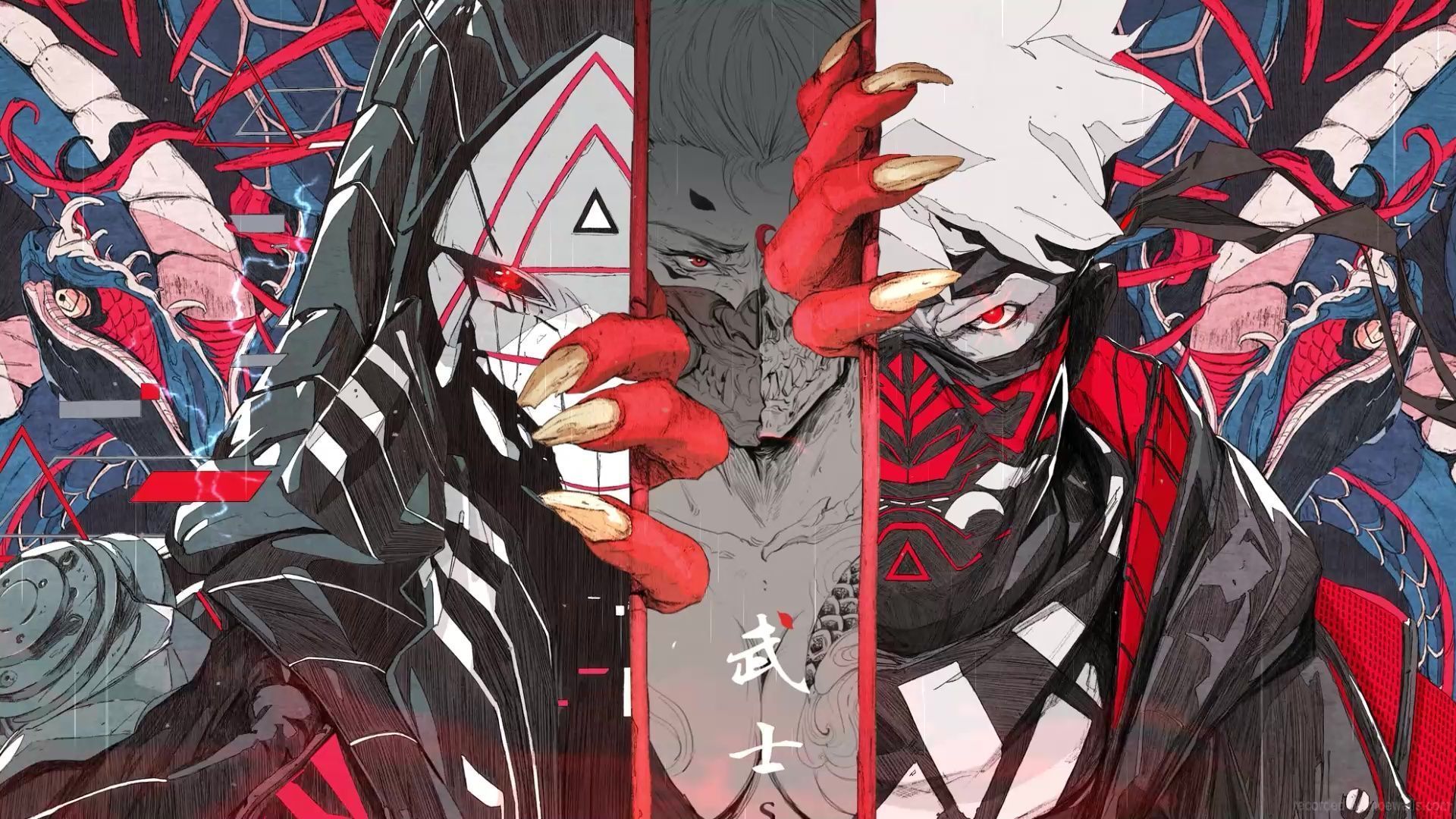 1920x1080 Demon Samurai Oni Mask Live Wallpaper