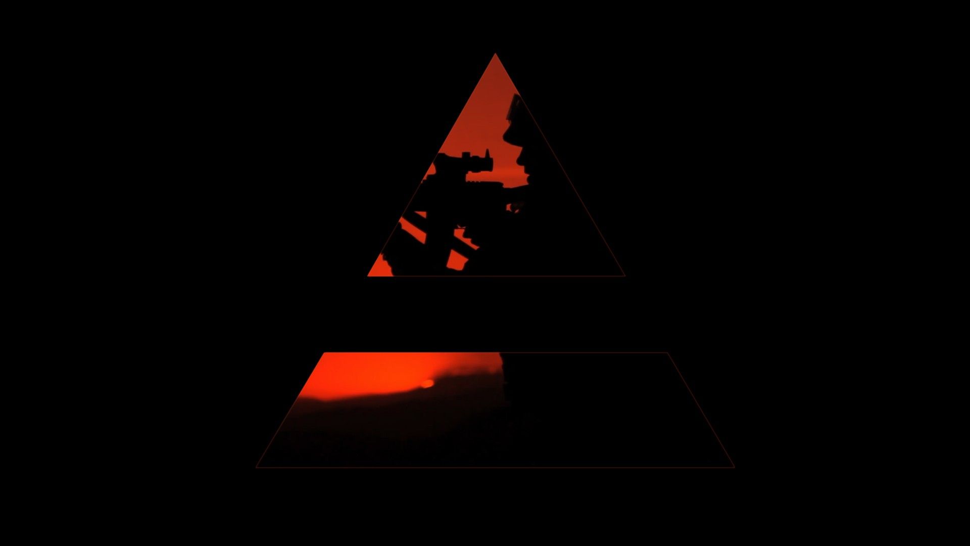 1920x1080 soldier, Thirty Seconds To Mars, triangle, war, band, music, black background, minimalismx1080 Wallpaper
