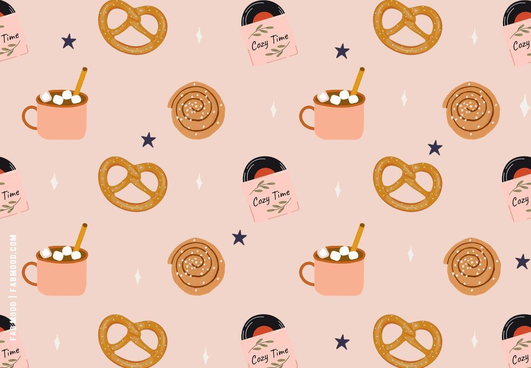 1080x750 Cute Fall Wallpaper Ideas to Brighten Up Your Devices : Cinnamon Roll + Pretzel