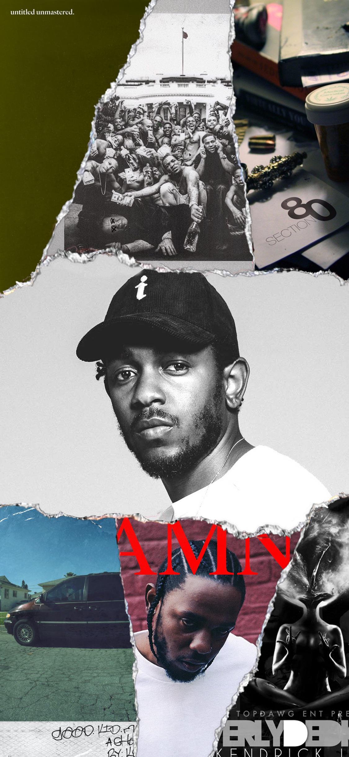1125x2436 Kendrick discography wallpaper I made. (Albums only on streaming services)