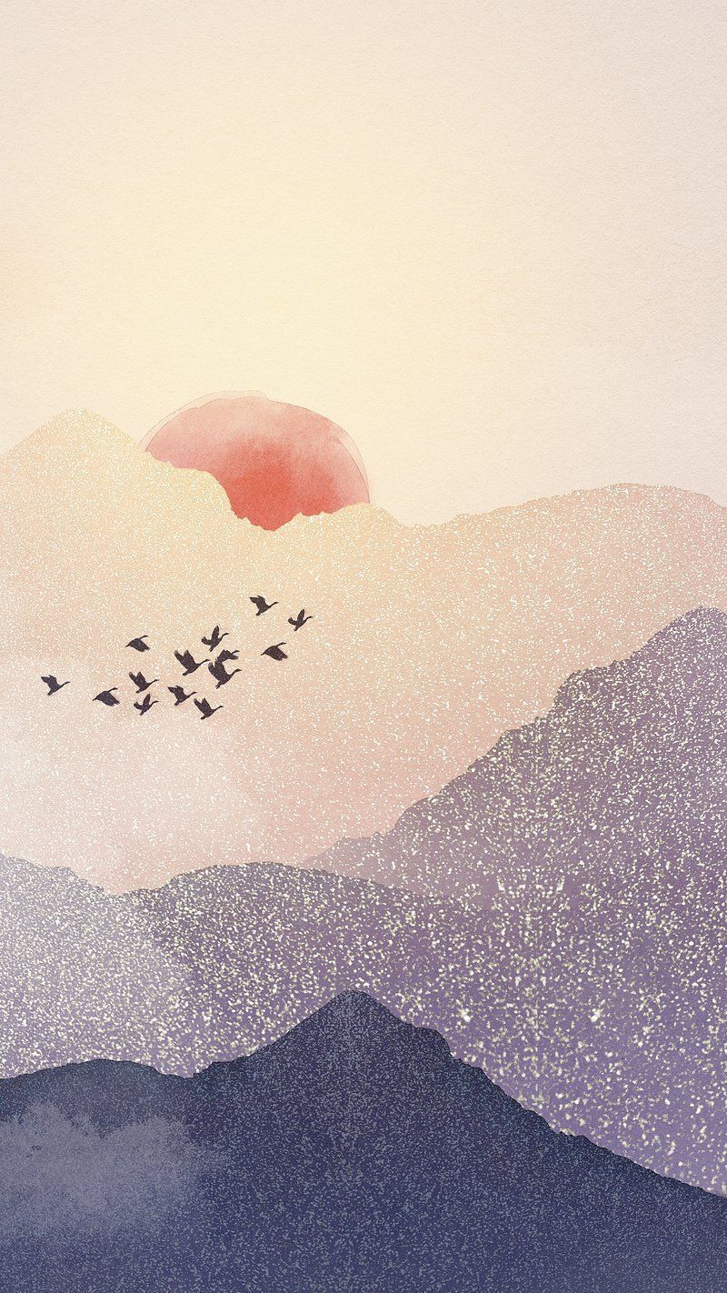 800x1422 Watercolor Sunrise Image Wallpaper