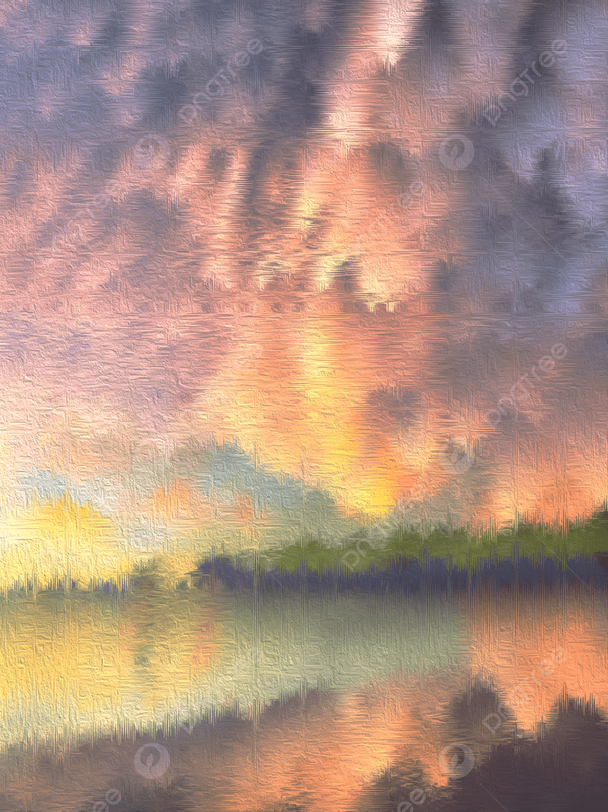 1200x1604 Color Watercolor Oil Painting Blurred Background Sunrise Scenery Wallpaper Image For Free Download